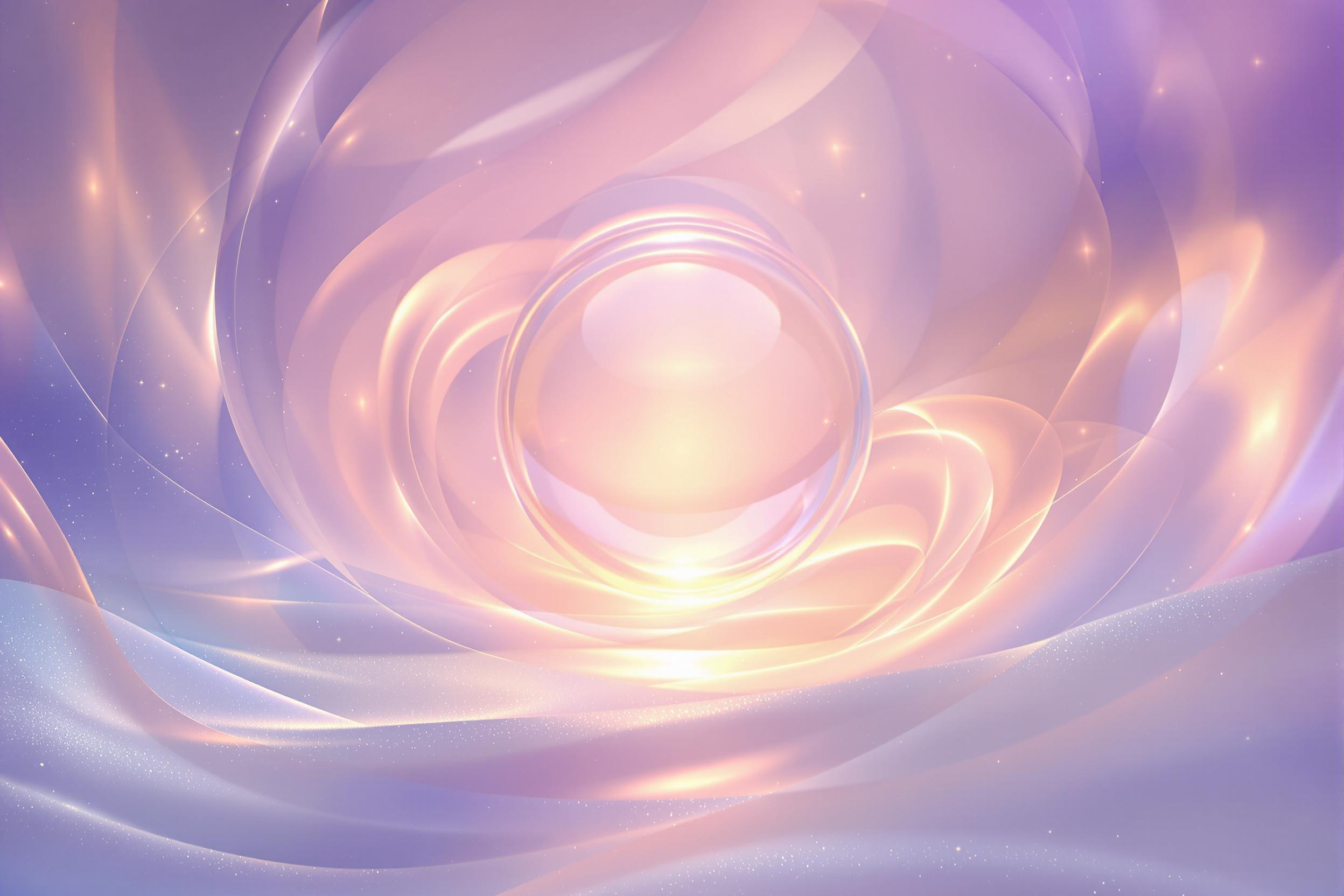 Radiant Orb in Tranquil Gradient Depth