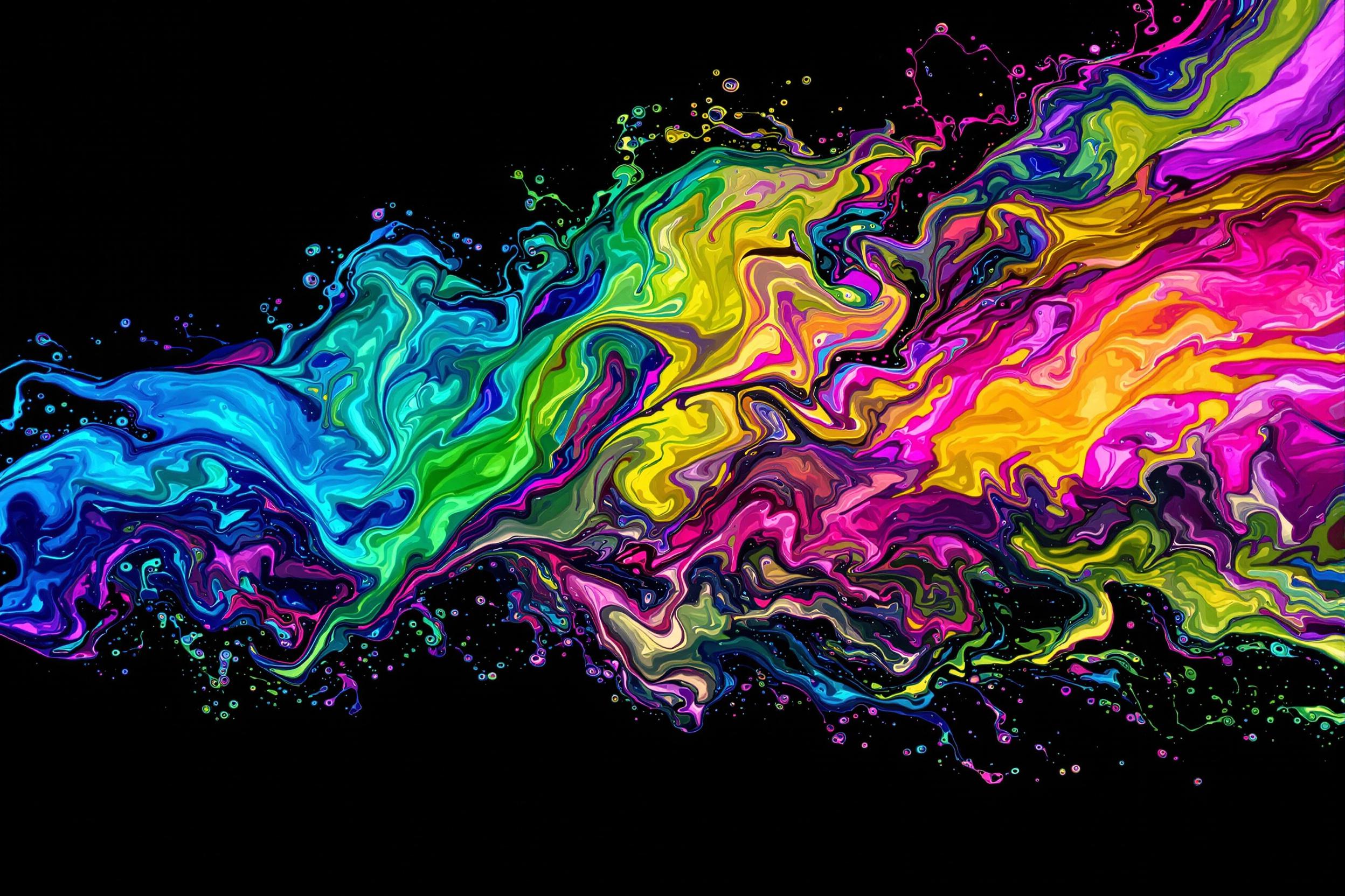 Abstract Swirl of Vibrant Liquid Dyes