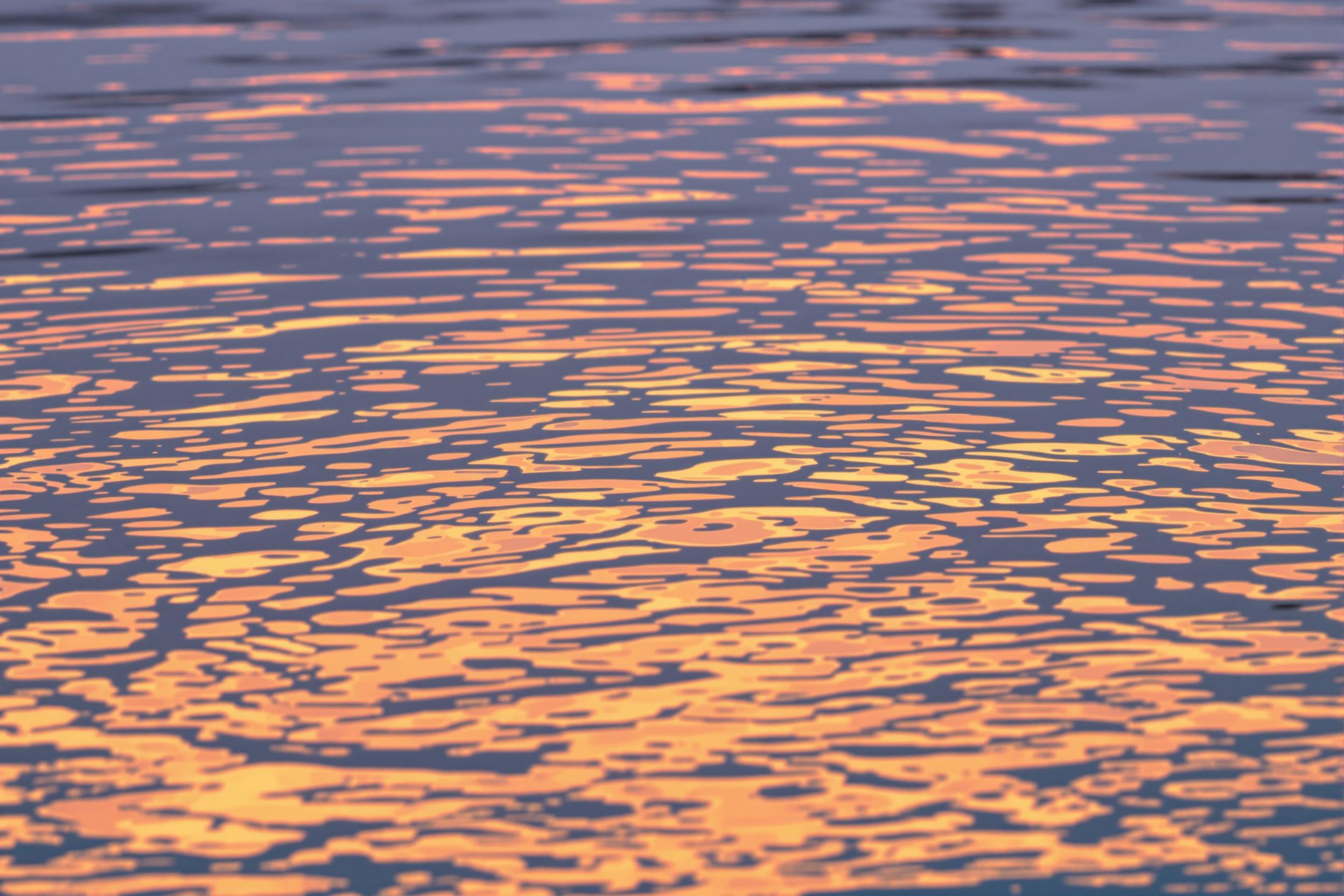 Abstract Water Ripples at Sunset