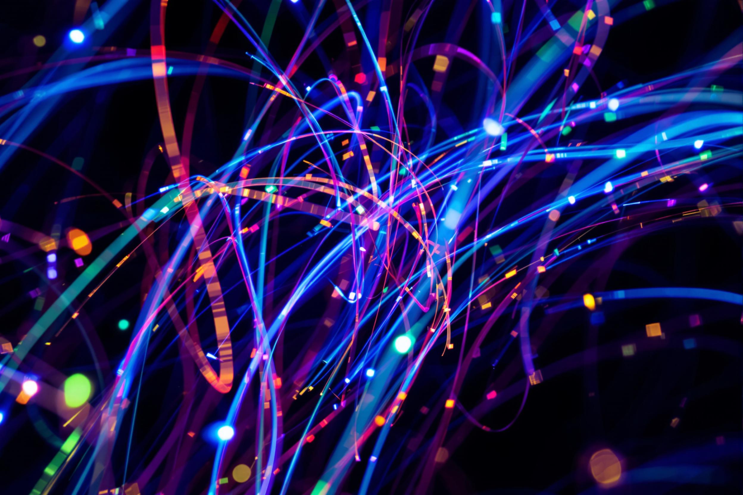 Luminous Threads: Abstract Fiber Optic Symphony