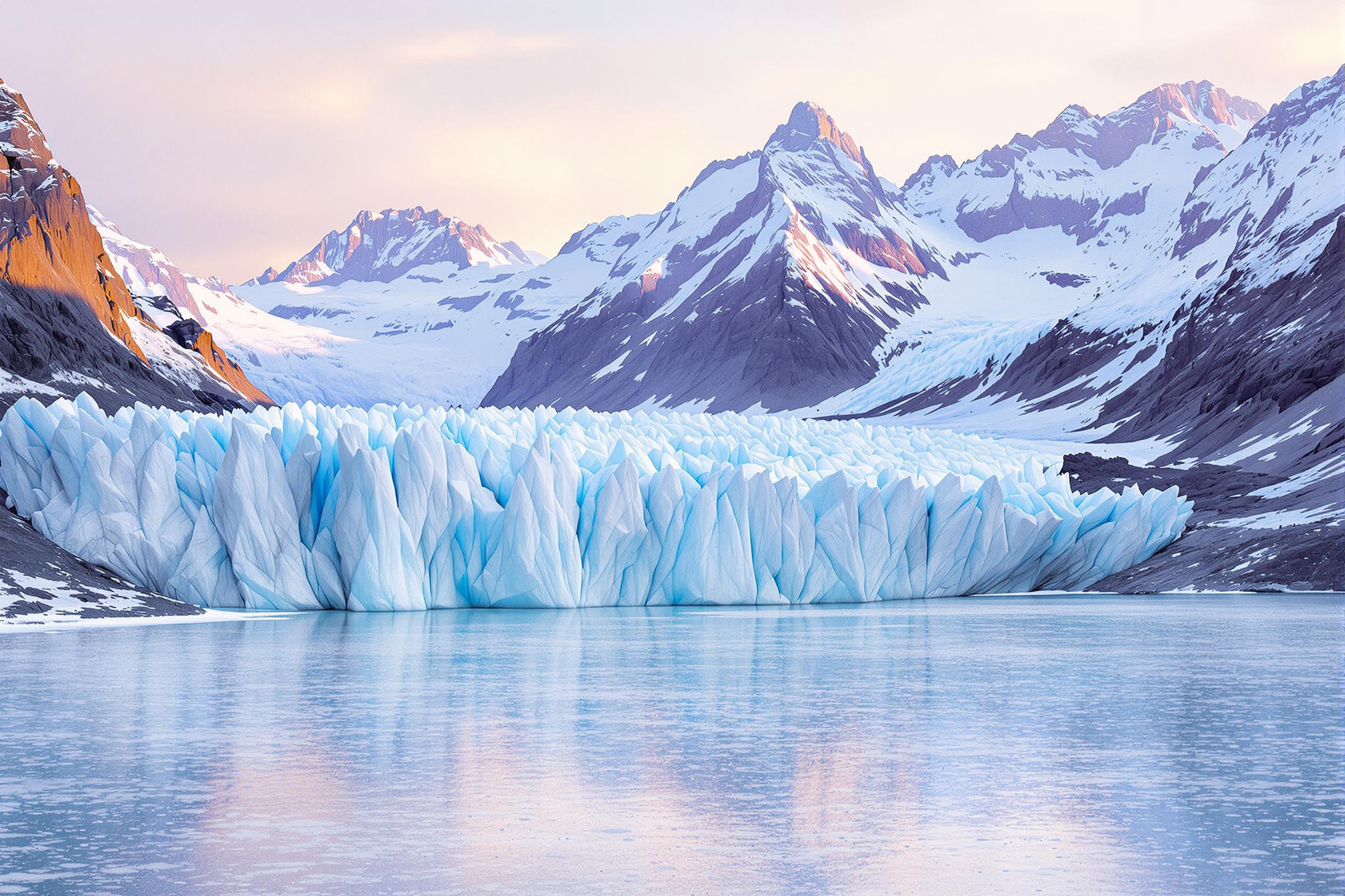 Tranquil Alpine Glacier at Dawn