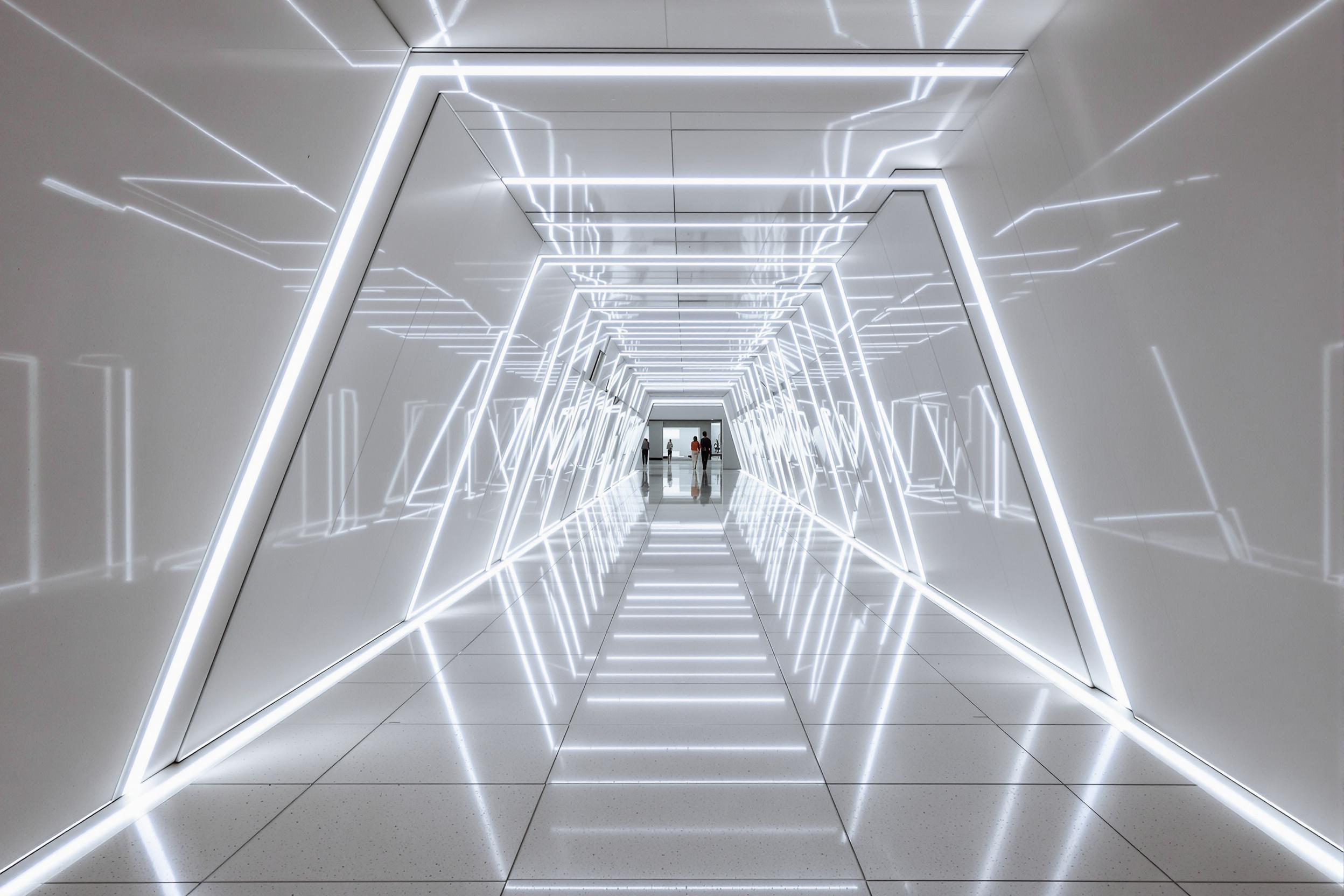 Futuristic Architectural Hallway with LED Accents