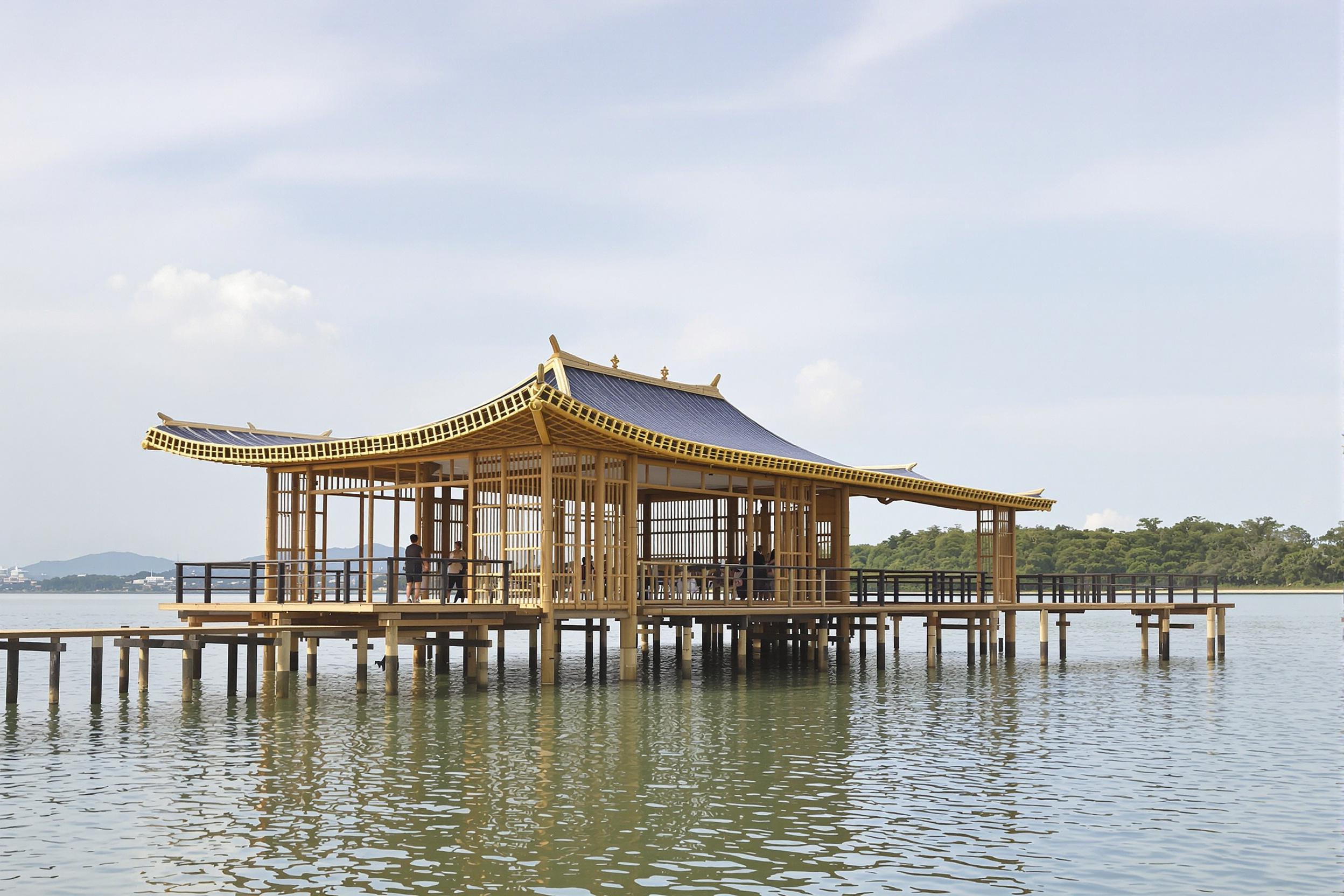 Floating Bamboo Pavilion: Sustainable Waterfront Architecture