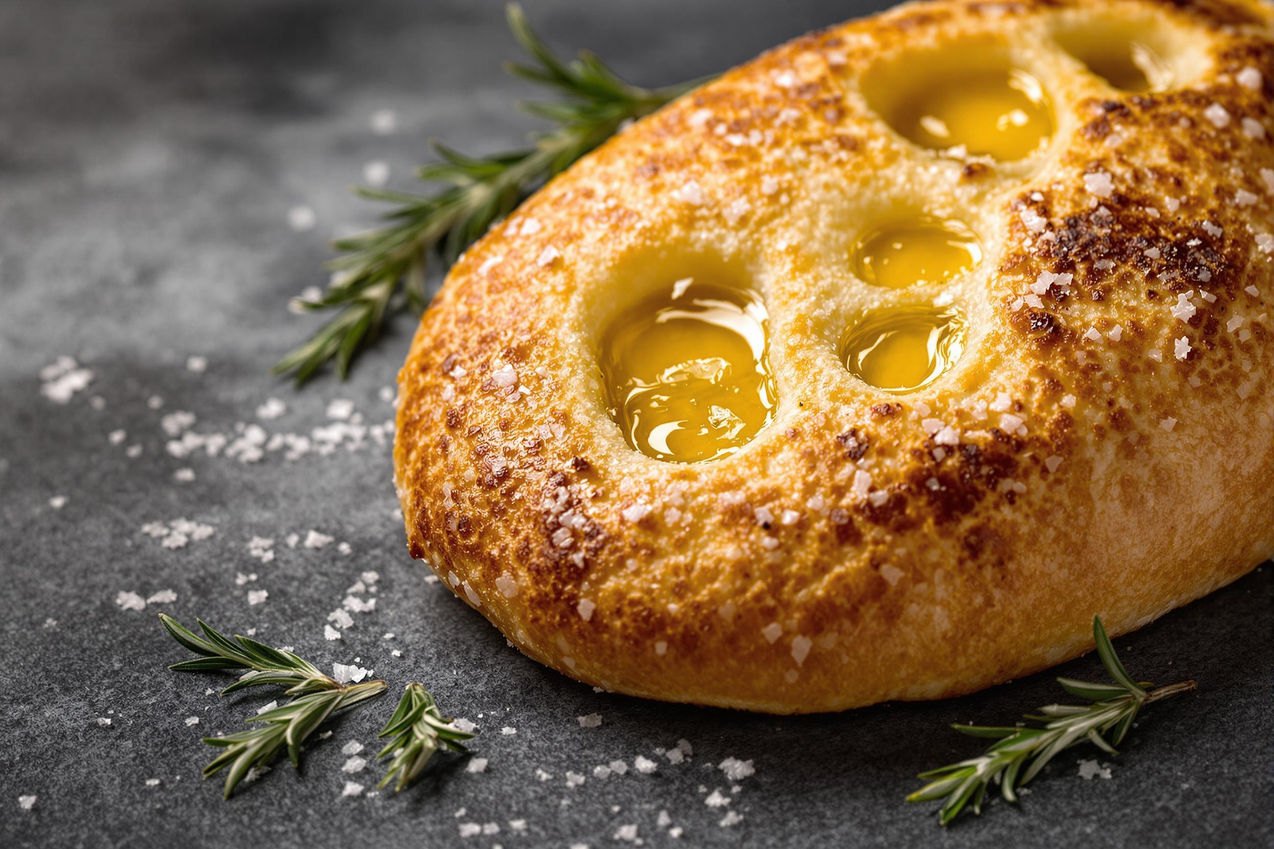 Golden Focaccia with Olive Oil