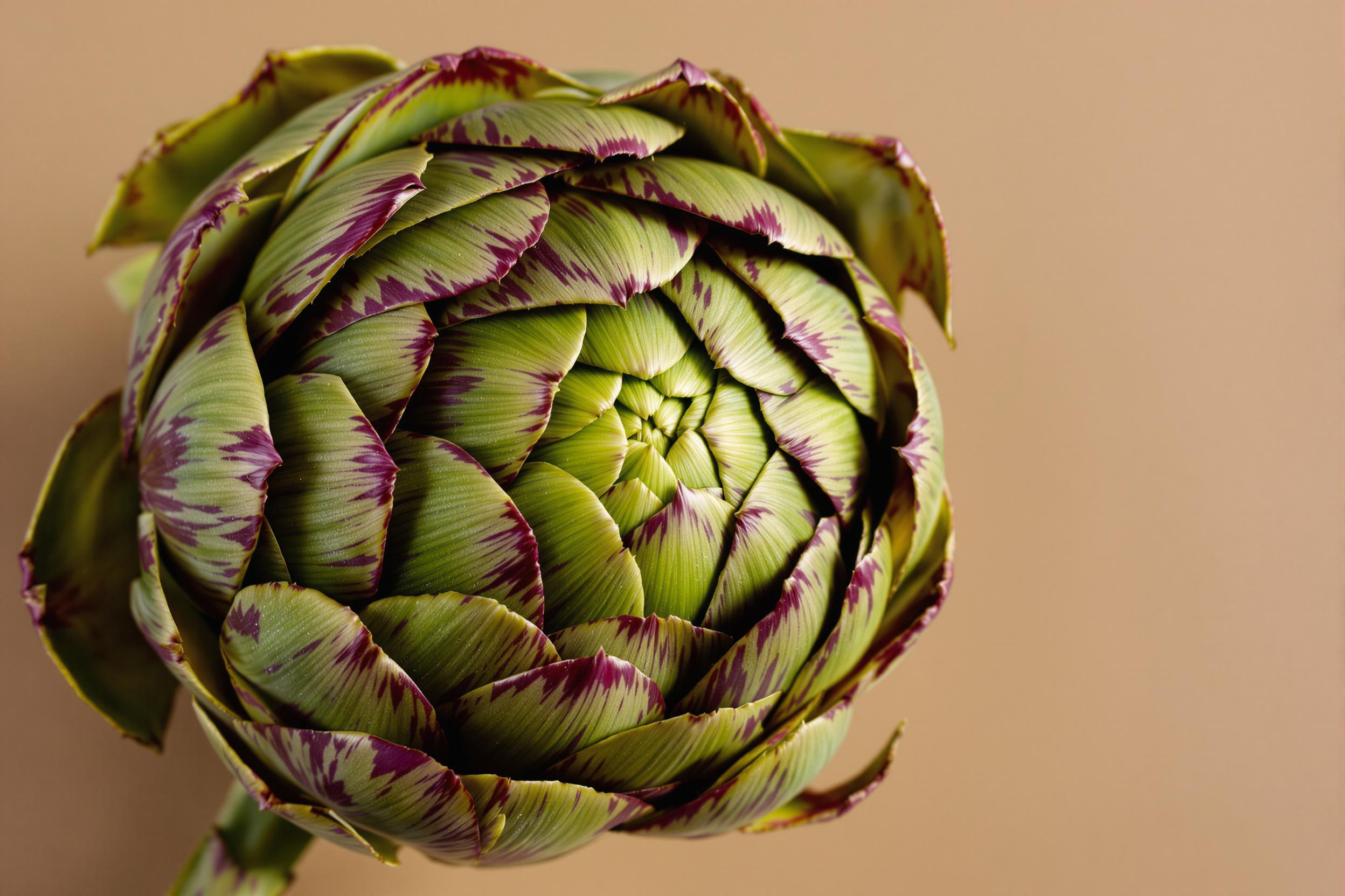 Macro Portrait of Globe Artichoke Blossom