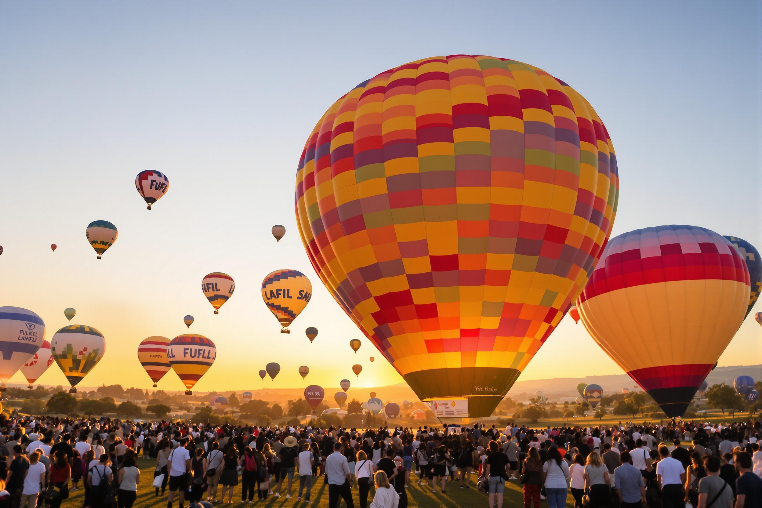 Vibrant Balloon Festival at Sunrise