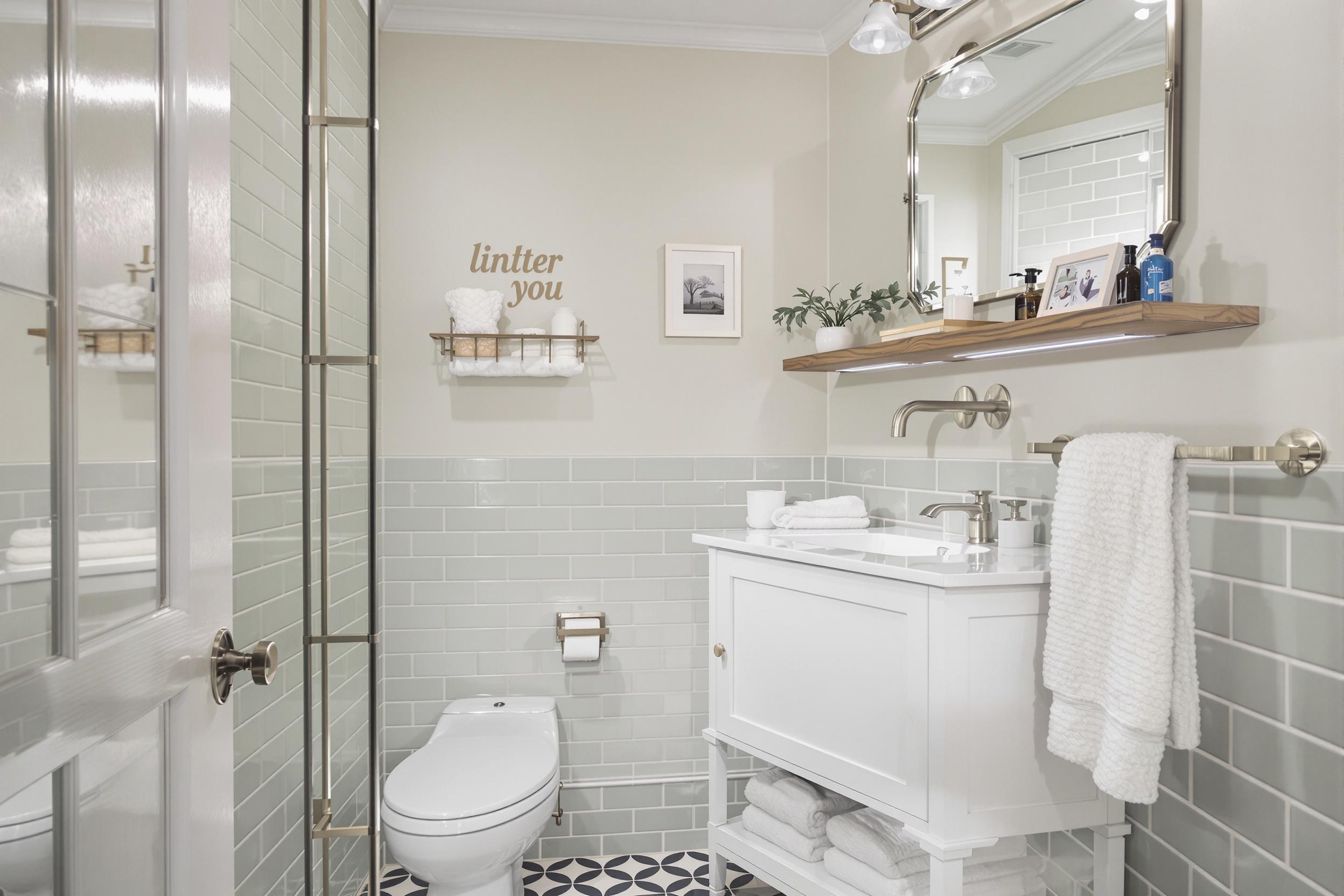 Revamped Geometric Minimalist Bathroom