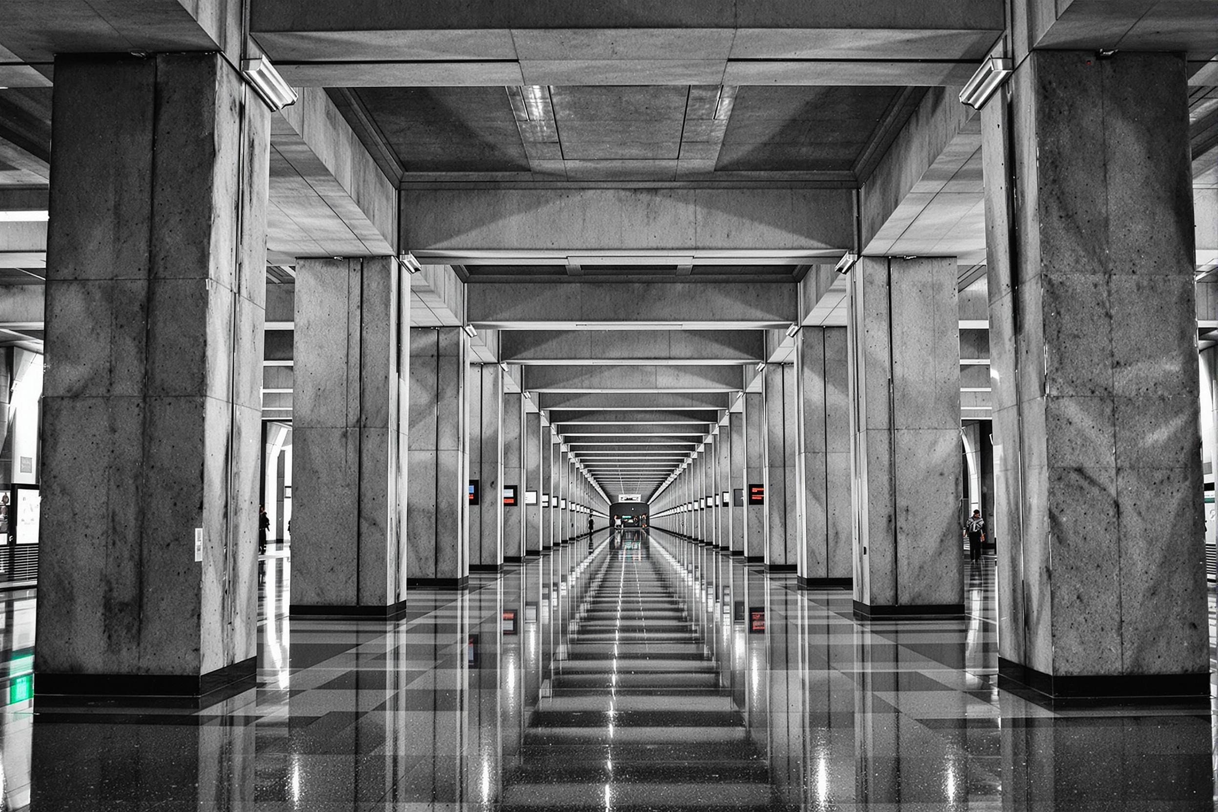 Brutalist Metro Station Symmetry