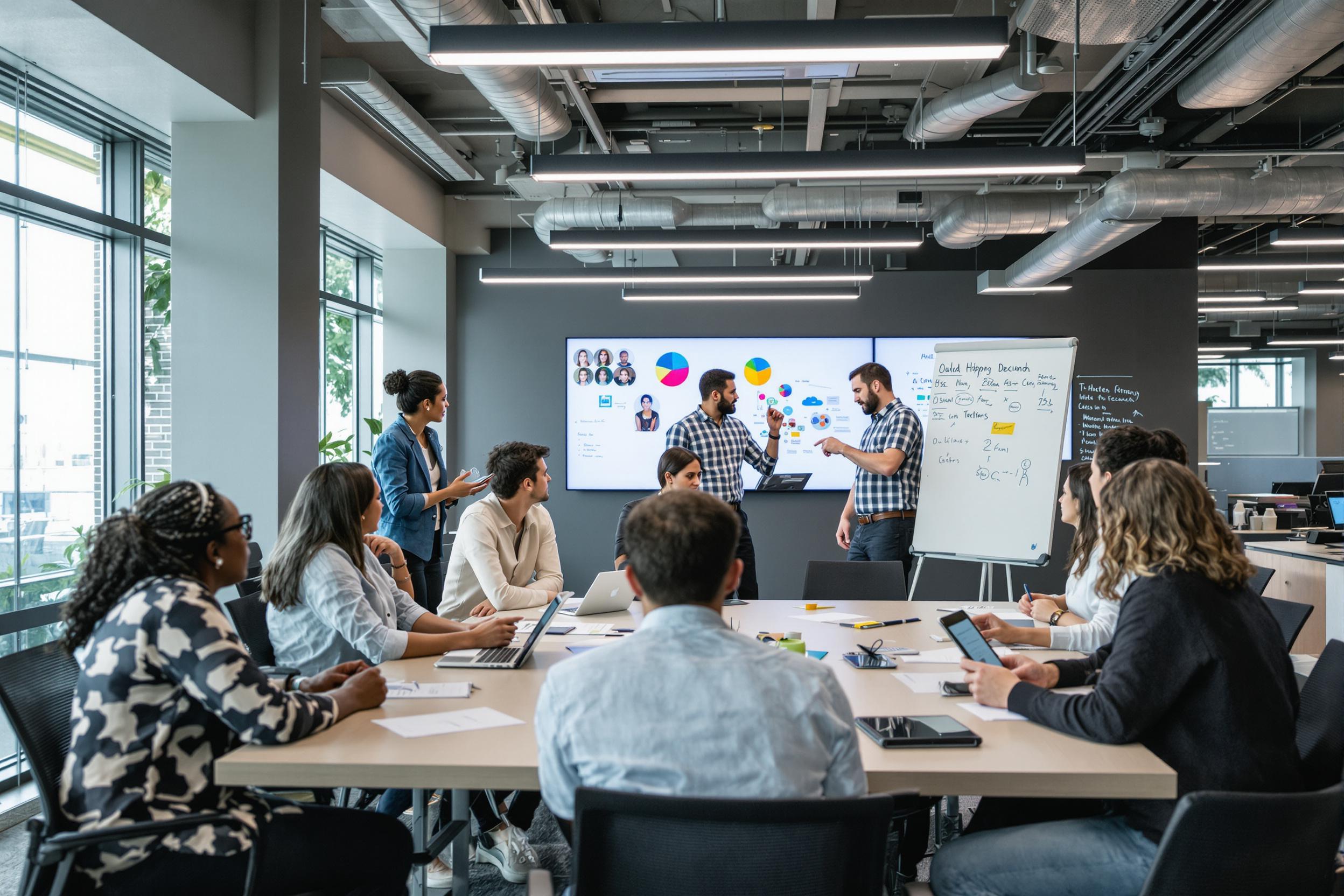 Innovative Team Collaboration in Modern Office