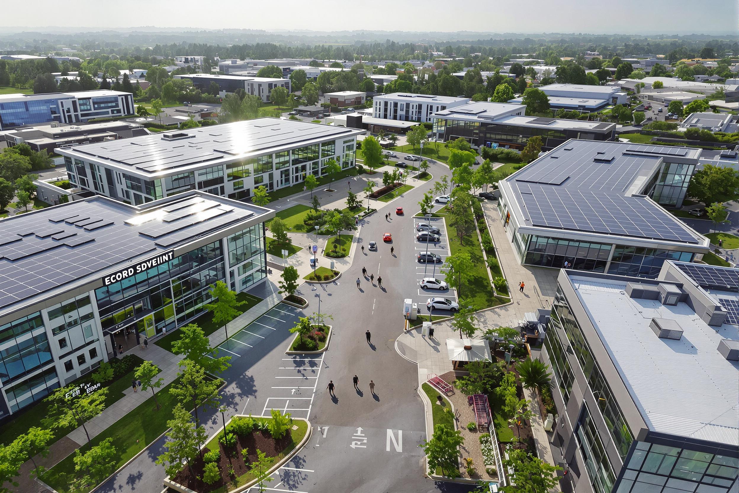 Aerial View of Sustainable Corporate Campus