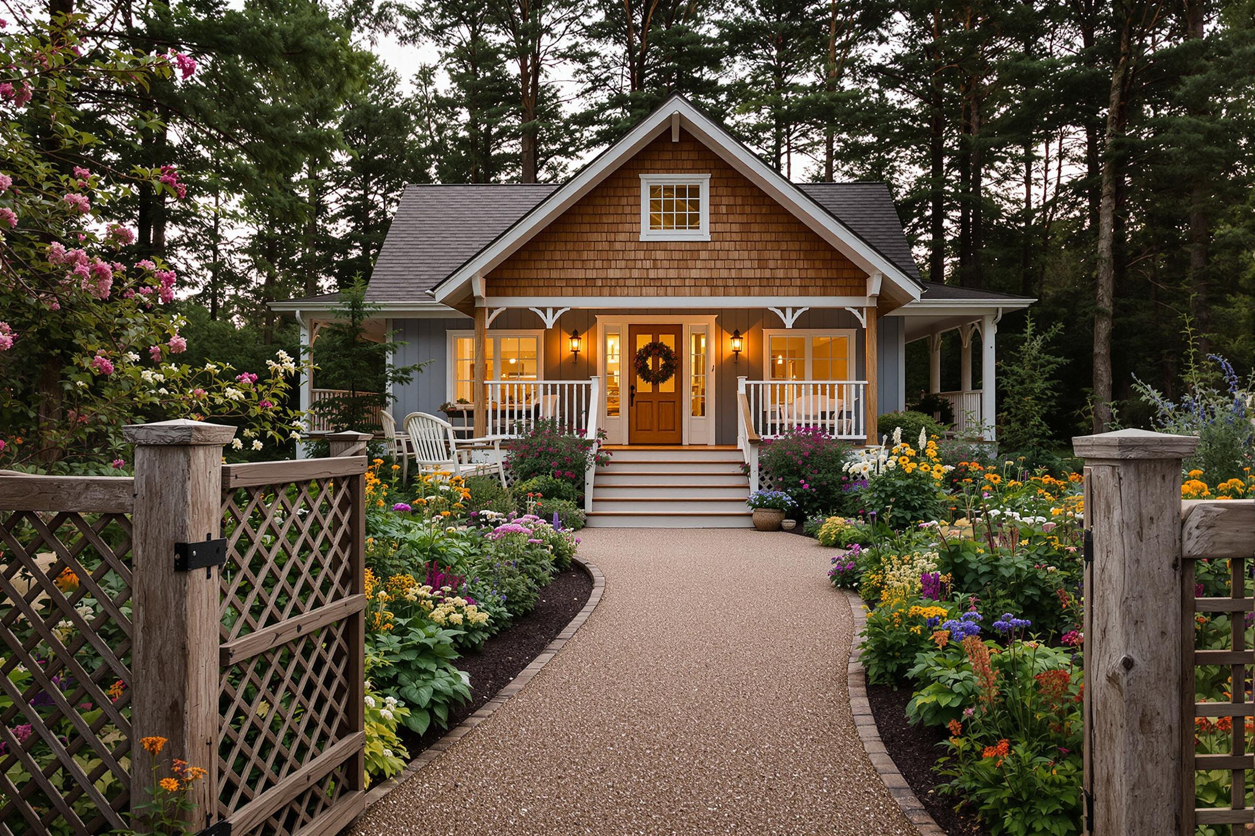 Late Summer Cabin Garden Gate Welcoming All