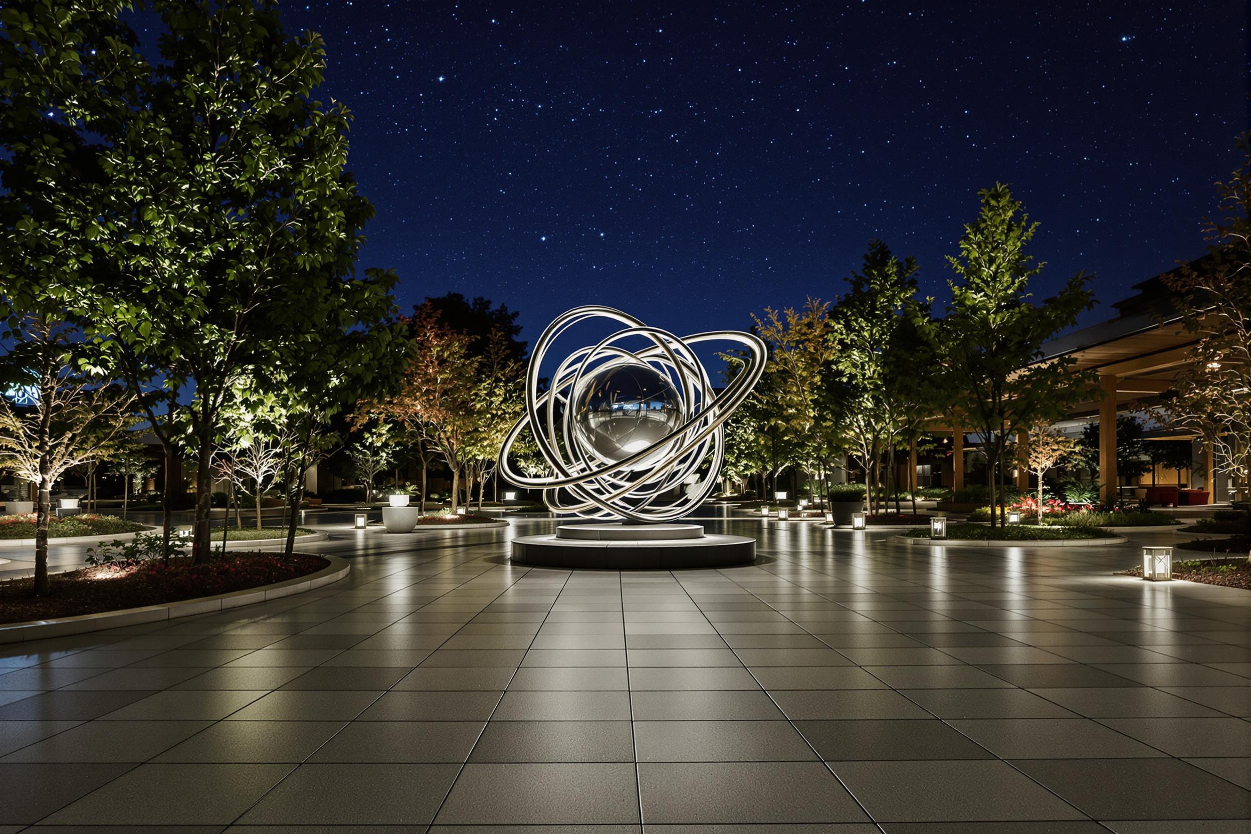 Celestial Inspired Plaza Under Starlit Sky