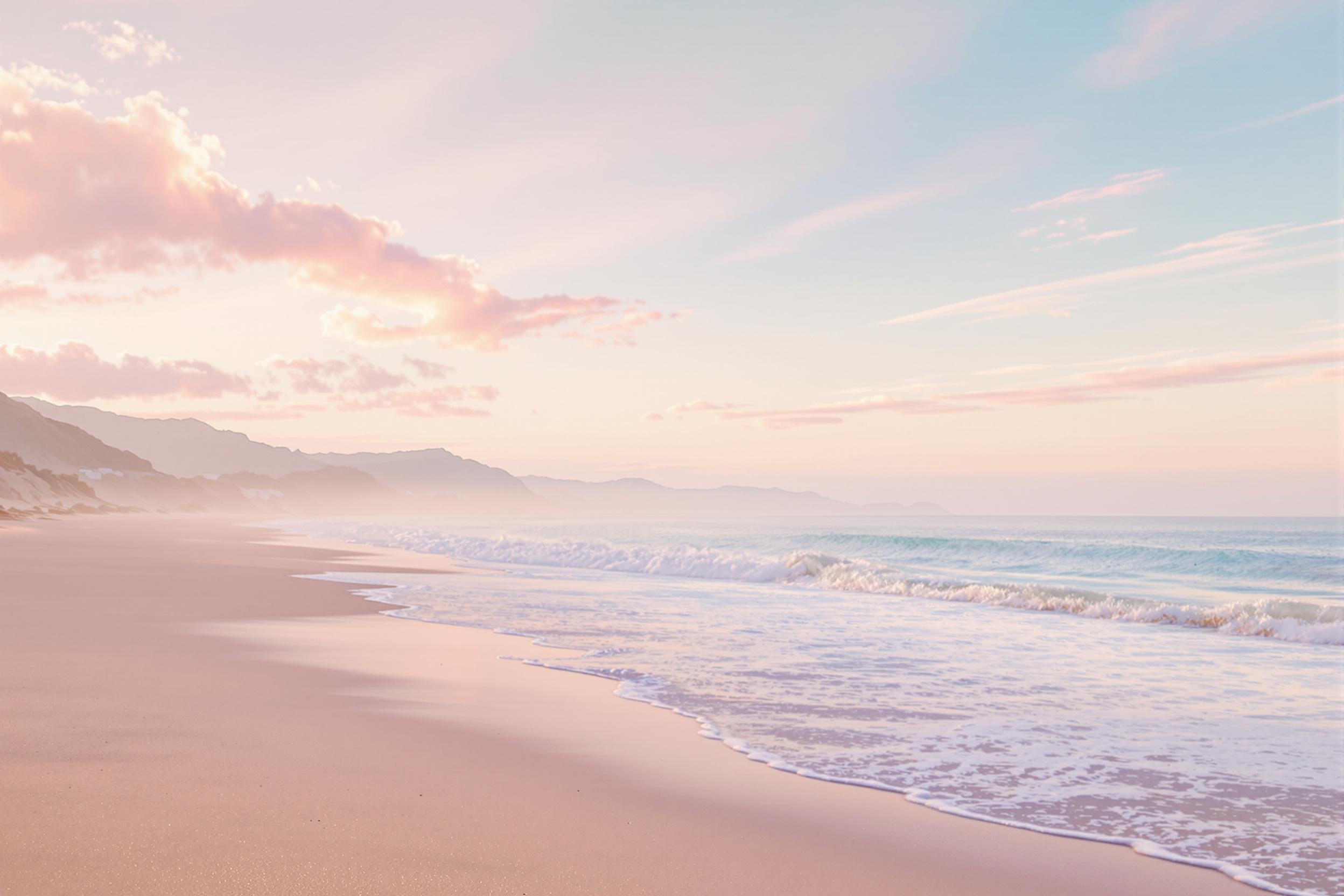 Pastel Coastal Dawn with Serene Atmosphere