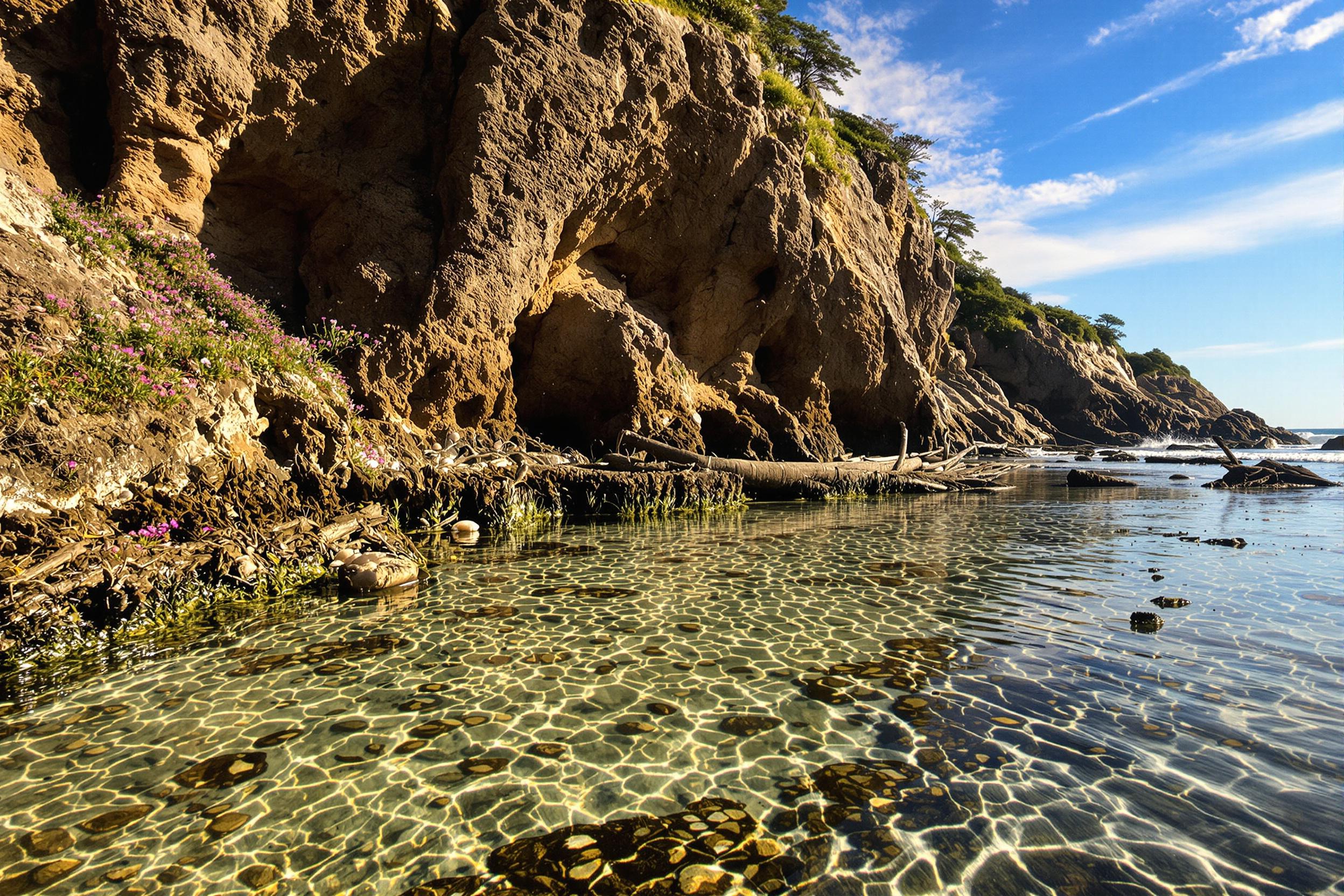 Rugged Coastal Serenity in Spring's Glow