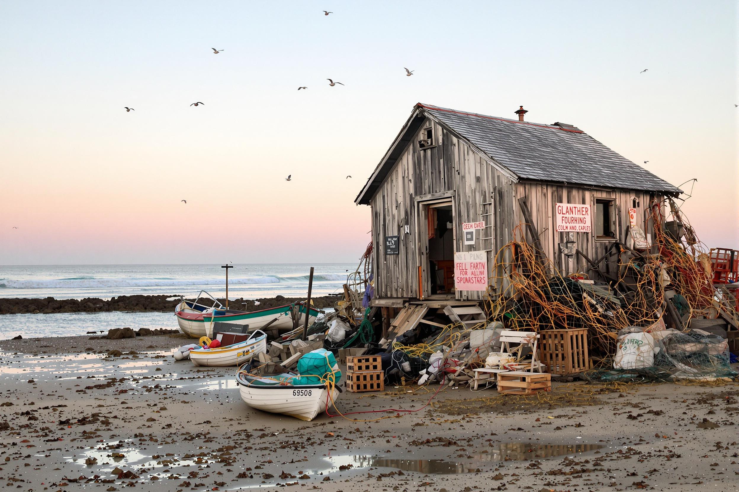 Fisher's Hut at Dawn Under Soft Light