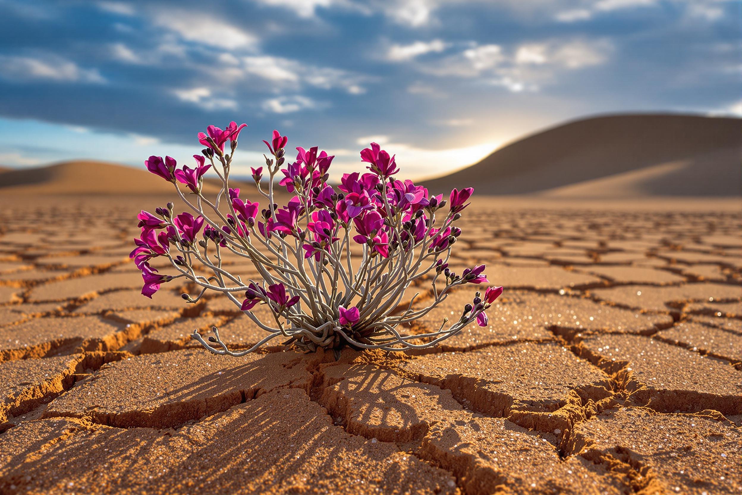 Rare Desert Bloom Under Morning Light