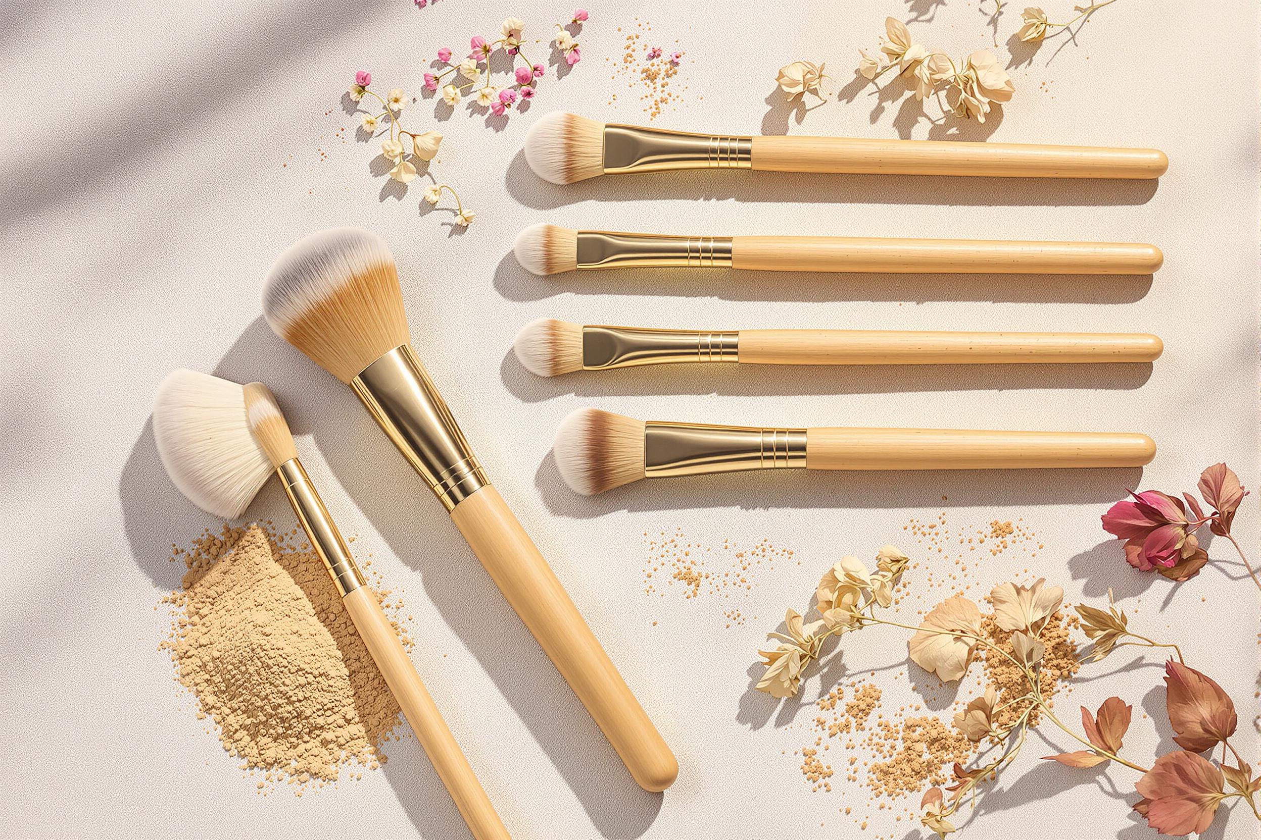 Eco-Friendly Makeup Brushes on Linen