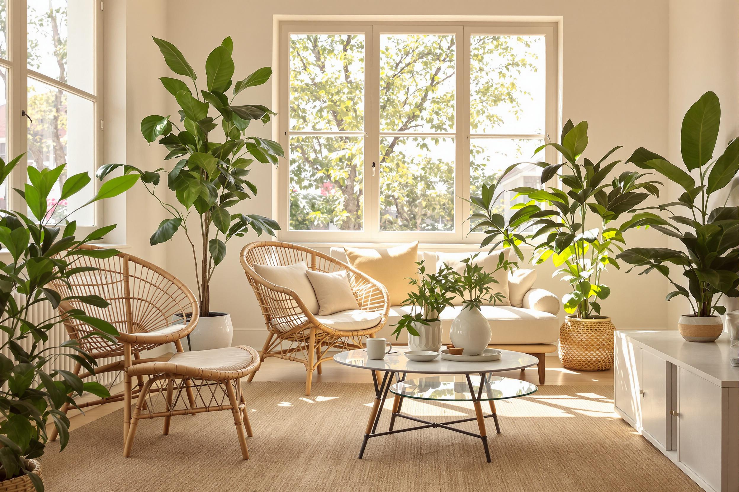 Eco-Friendly Living Room with Bamboo Furniture