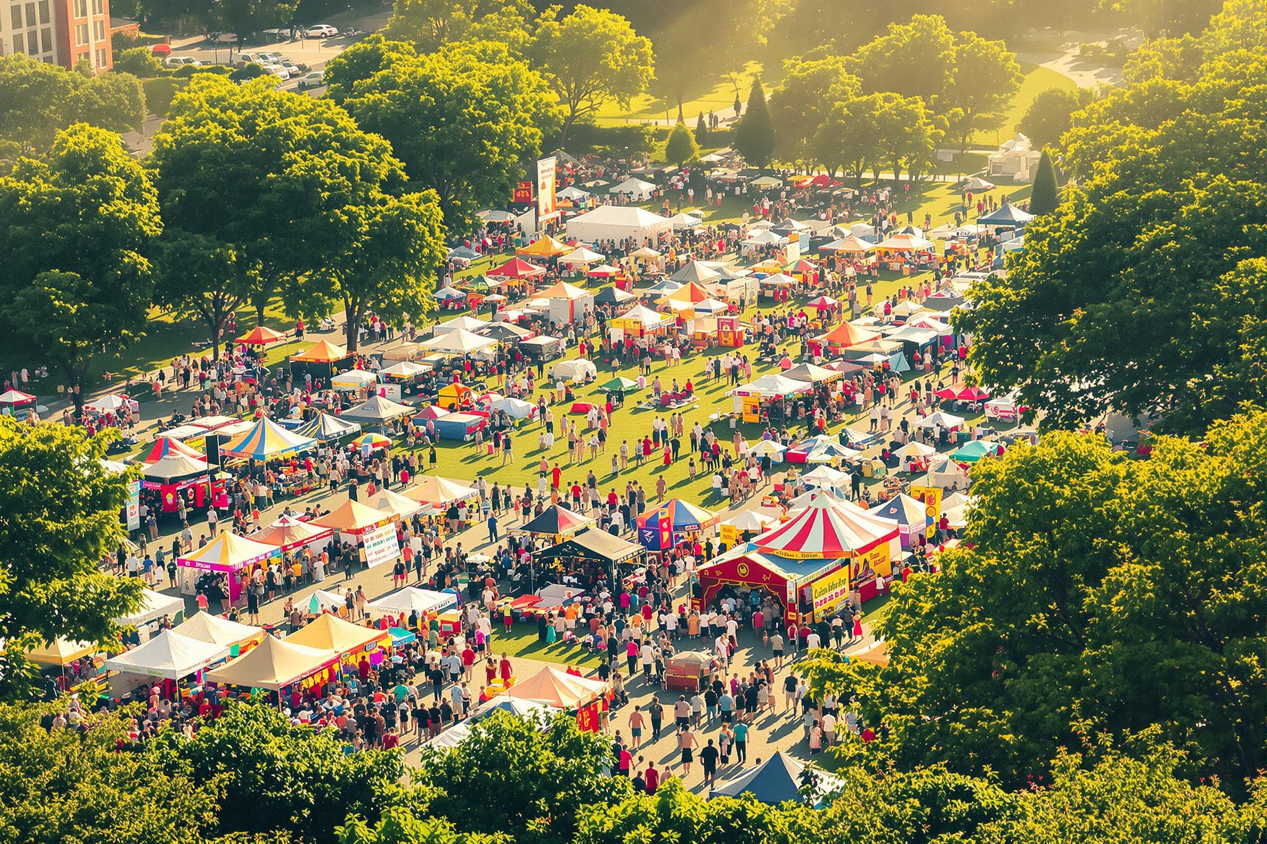 Aerial View of a Cultural Festival