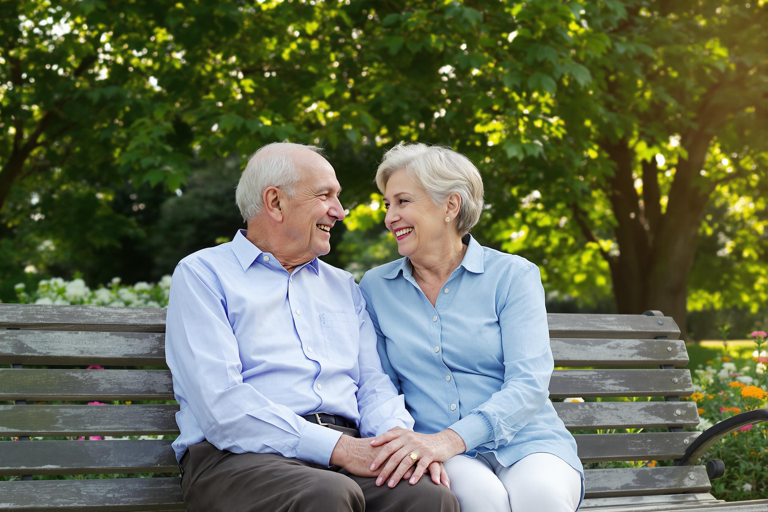 Tender Moment of Companionship in a Peaceful Park