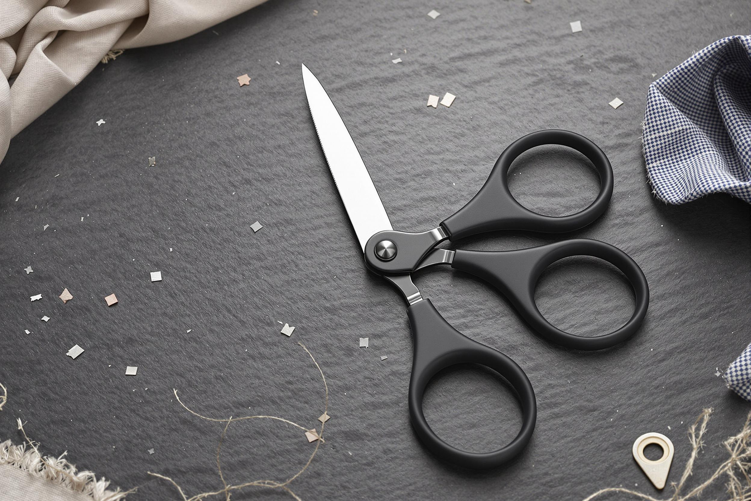 Artisan-Crafted Fabric Scissors Detail Focus