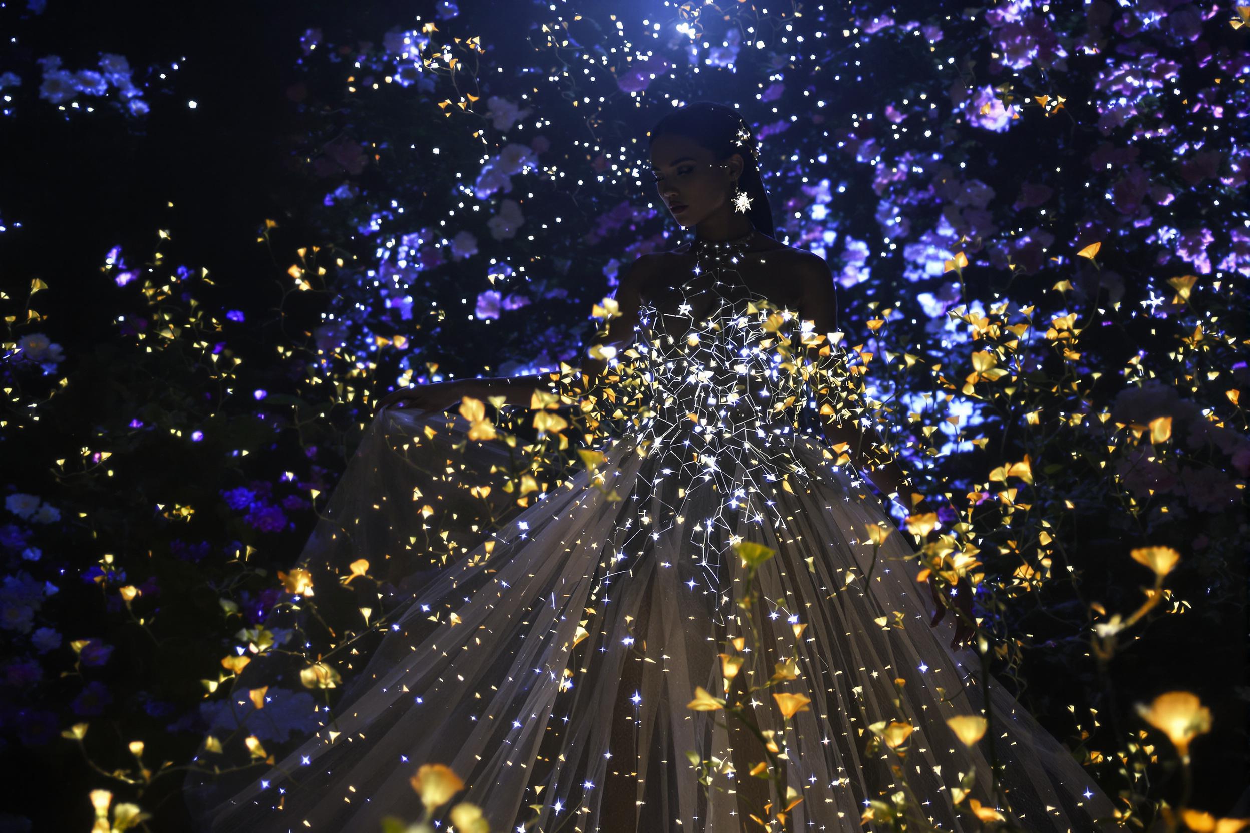 Ethereal Couture in Starlit Garden
