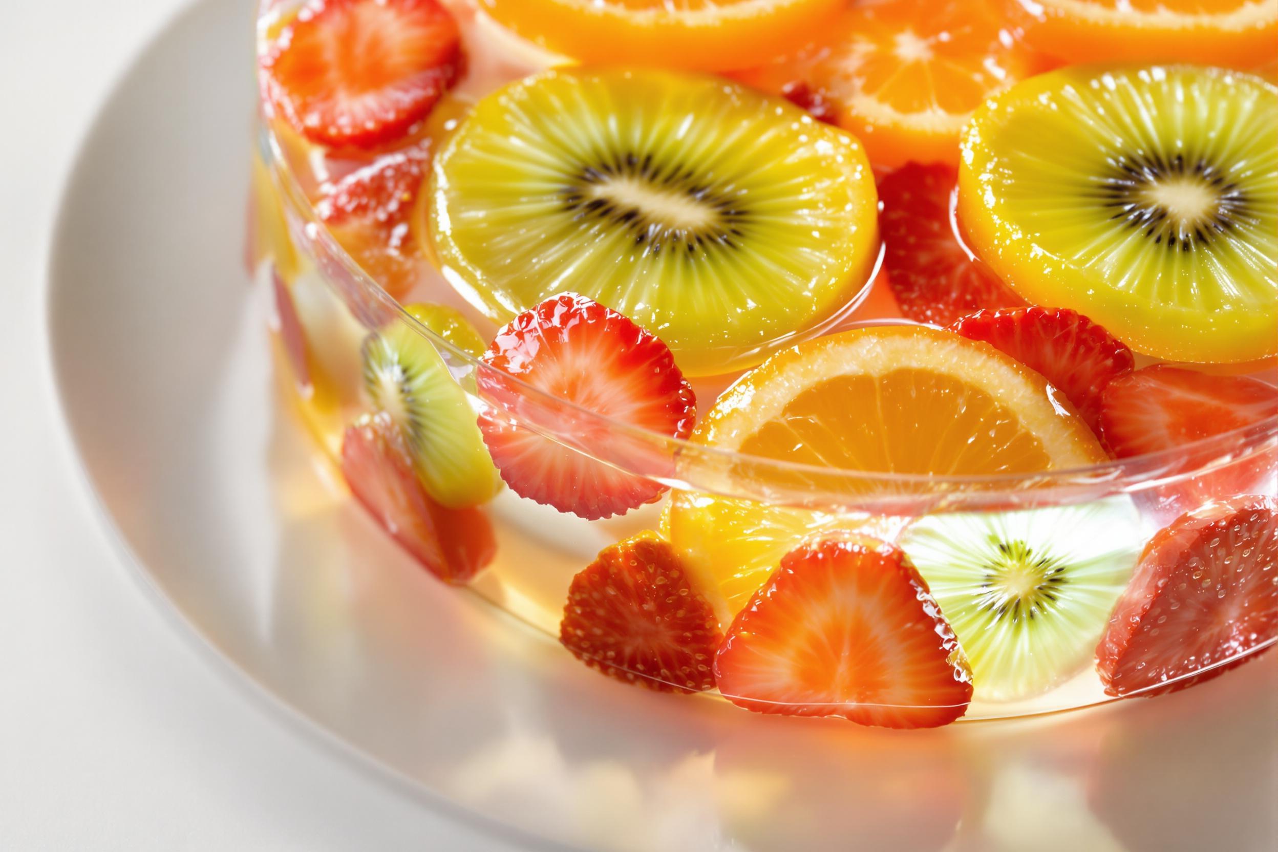 Translucent Jelly Cake with Vibrant Fruit