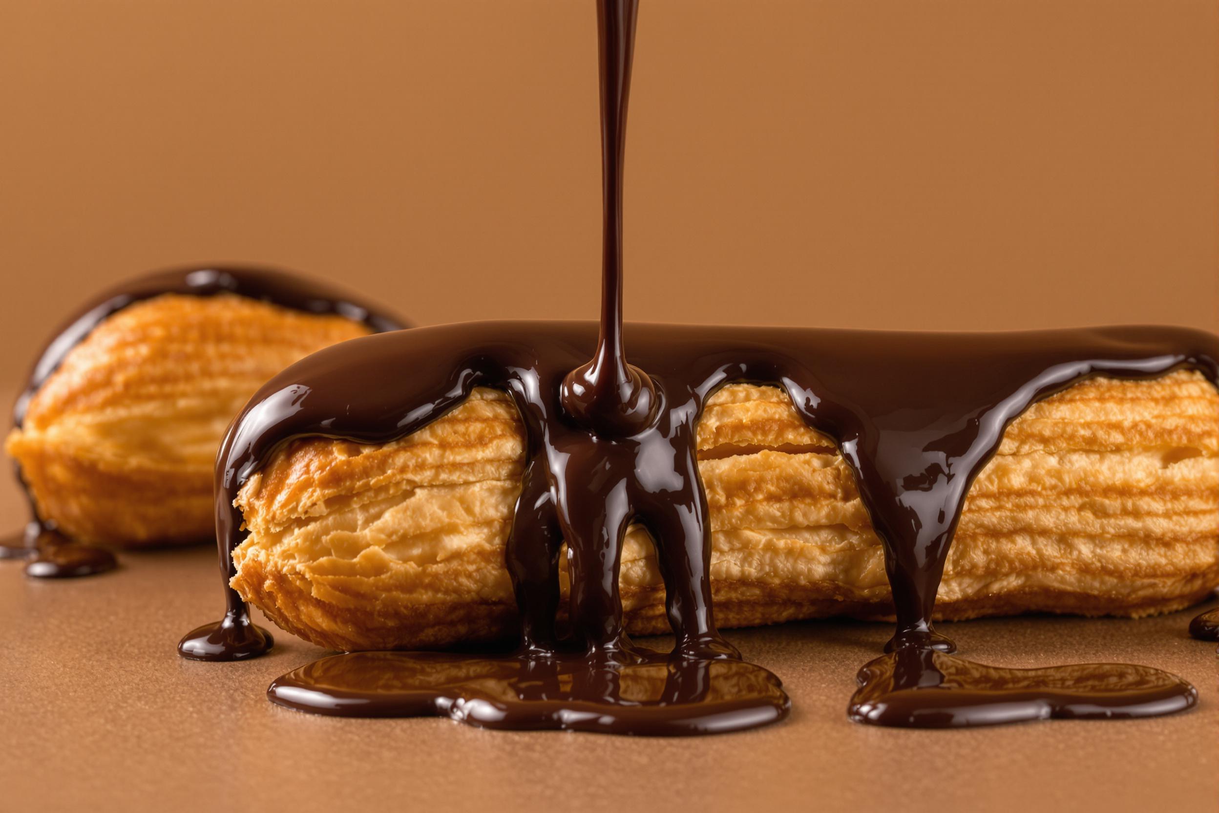 Ganache Drizzle Over Éclairs