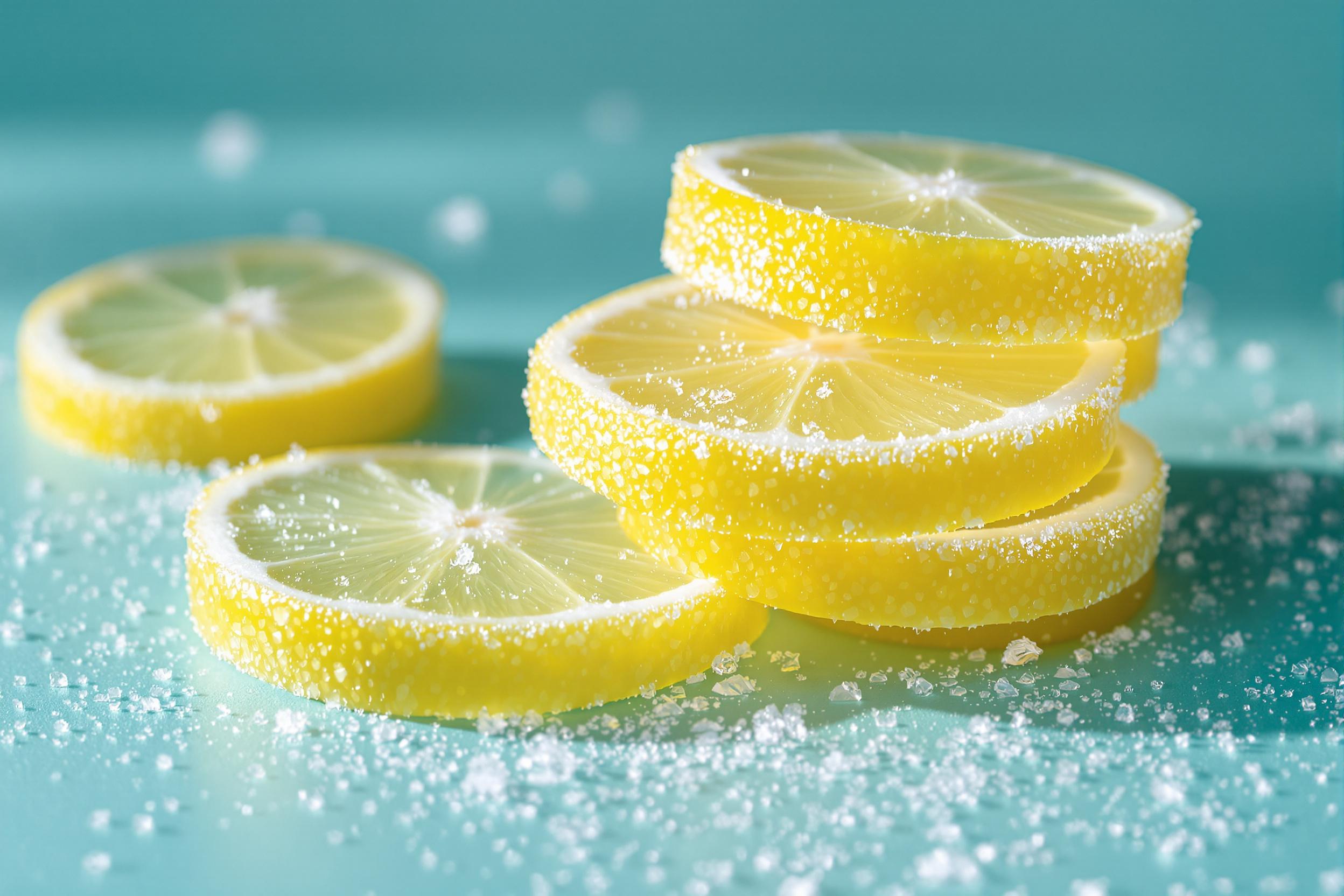 Frosted Lemon Artistry: Macro Elegance