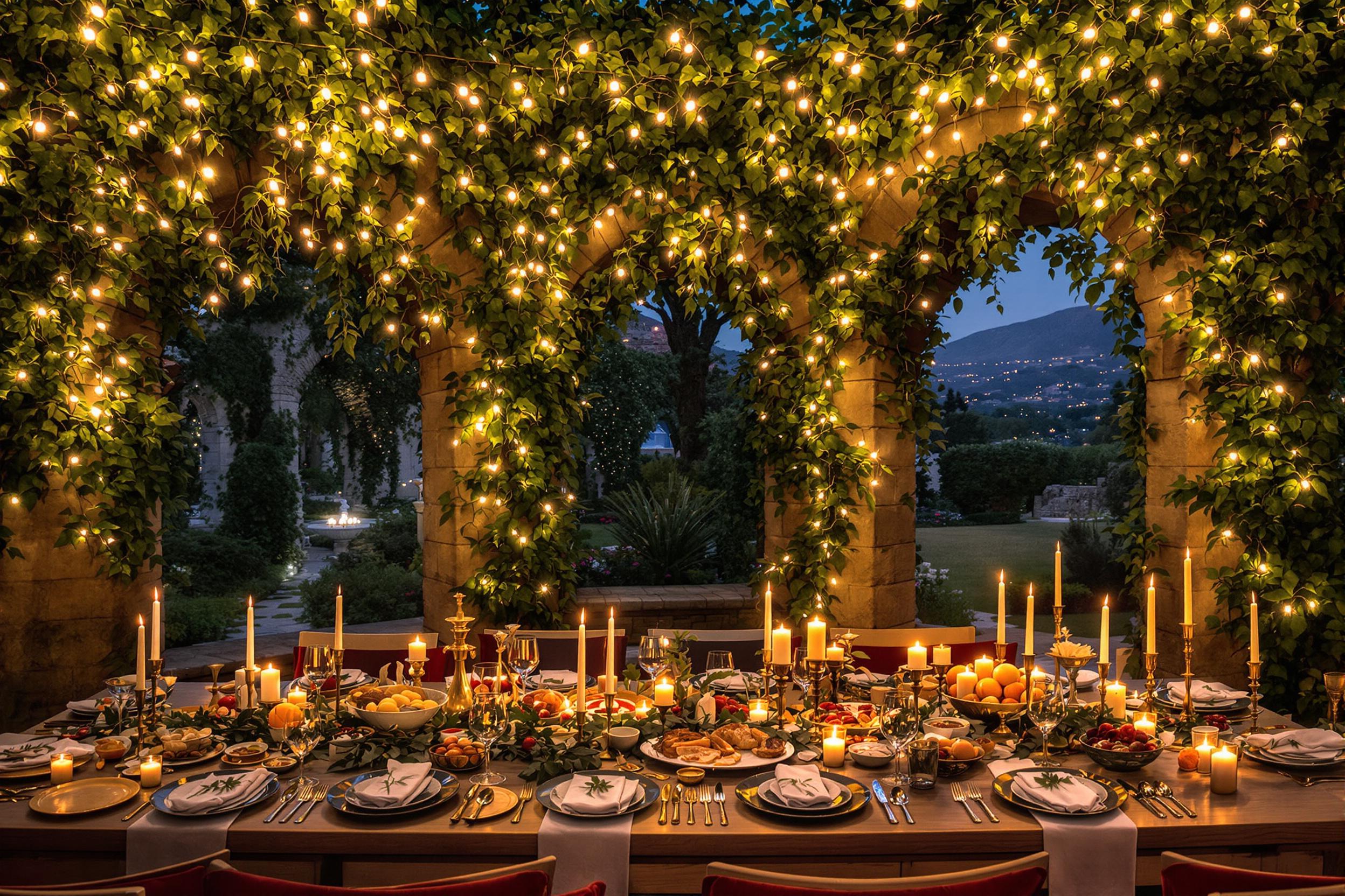 Ivy-Draped Ruins Host Serene Holiday Feast