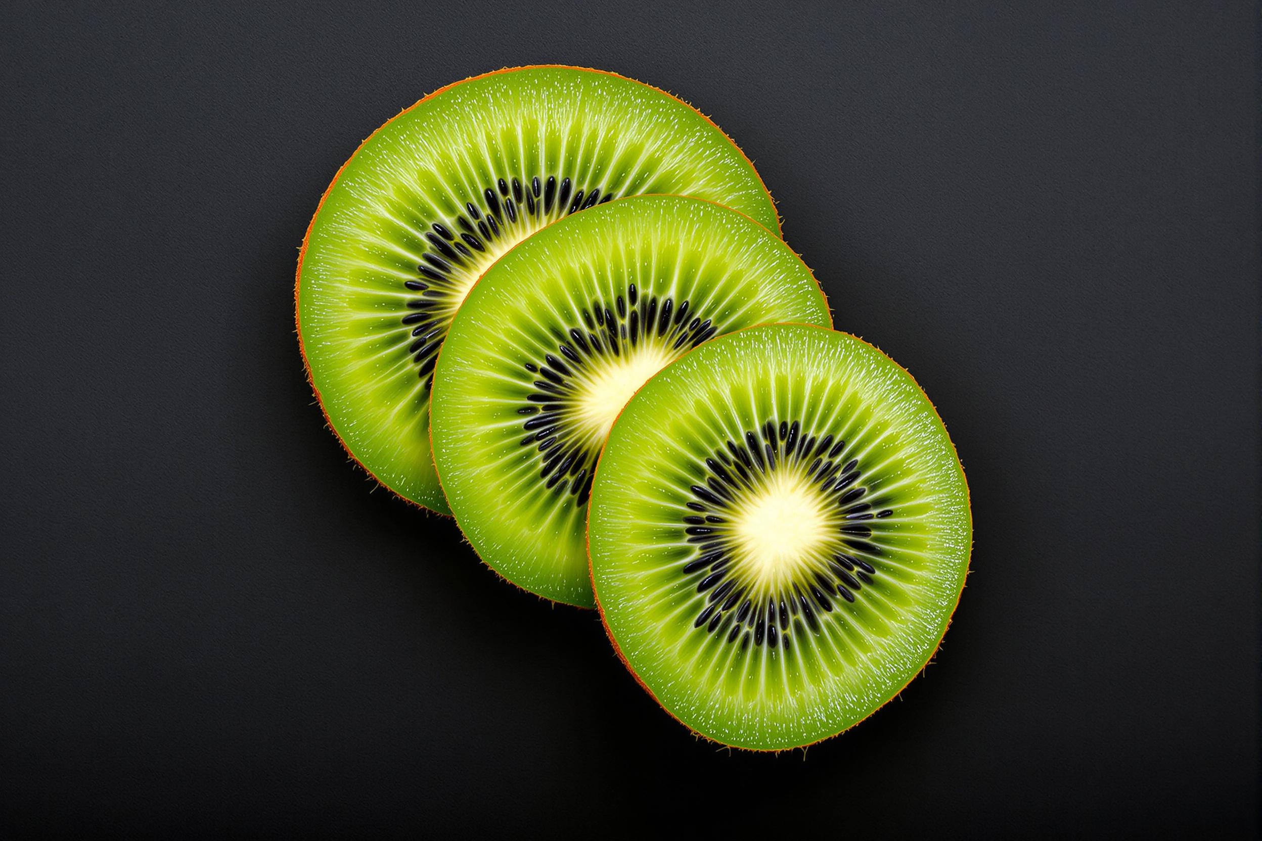 Concentric Kiwi Cross-Sections - Macro Elegance