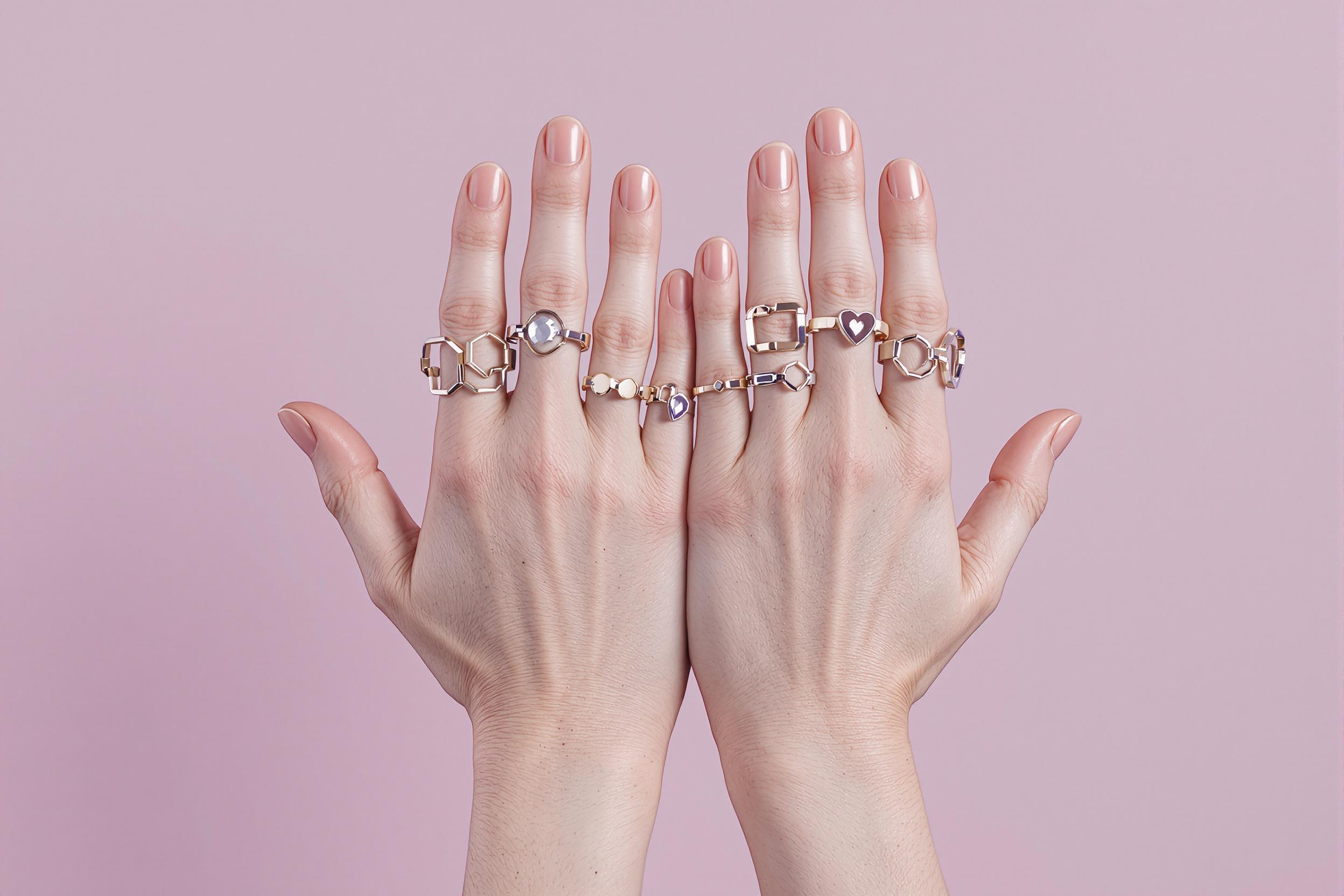 Bold Alignment Symmetrical Minimal Metallic Rings