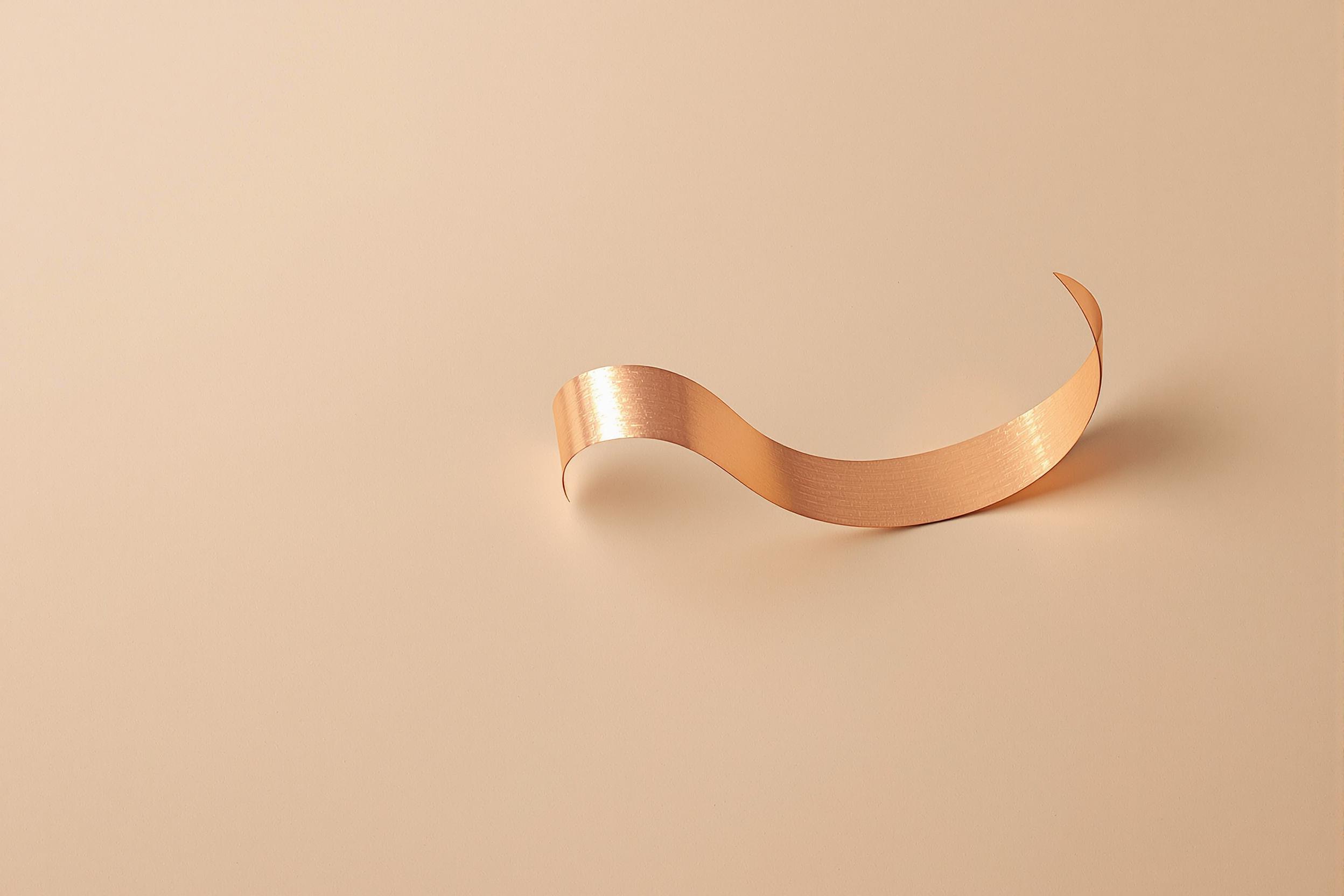 Metallic Copper Shaving in Minimalist Elegance