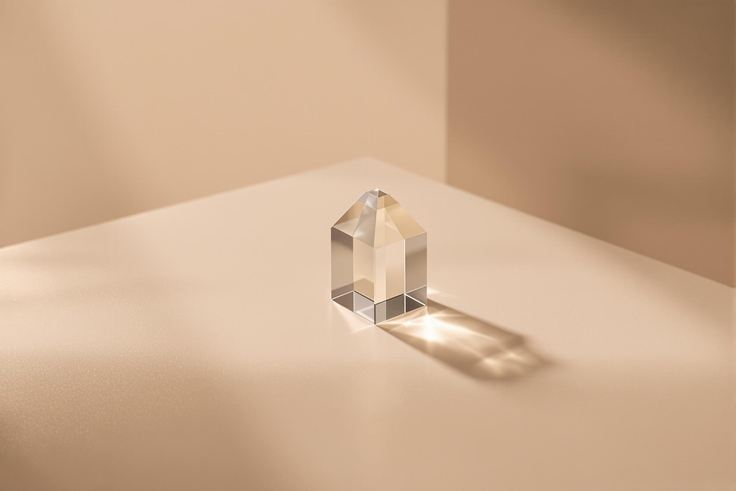 Translucent Acrylic Prism with Minimalist Geometry