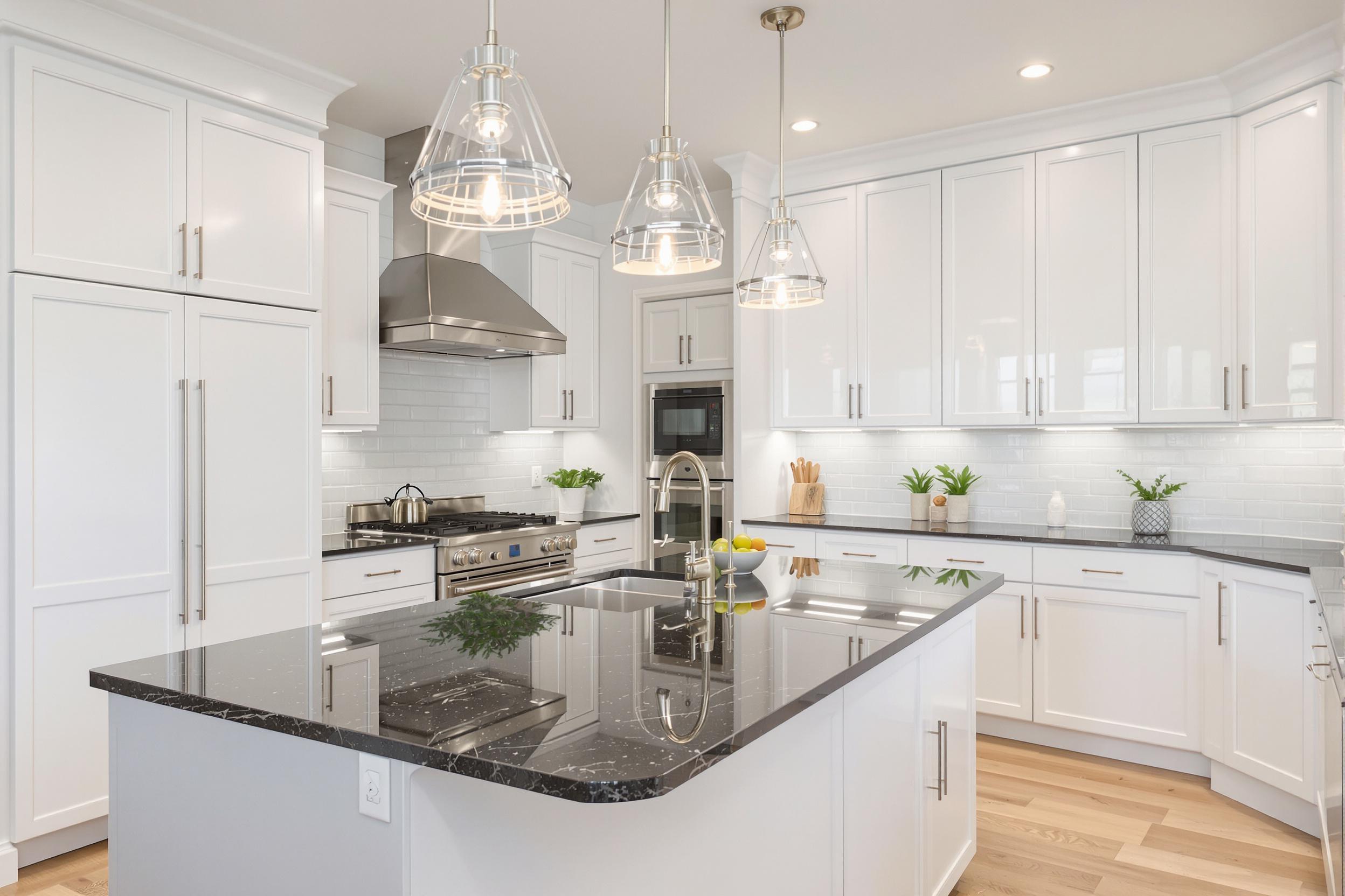 Modern Contemporary Kitchen with Quartz Island