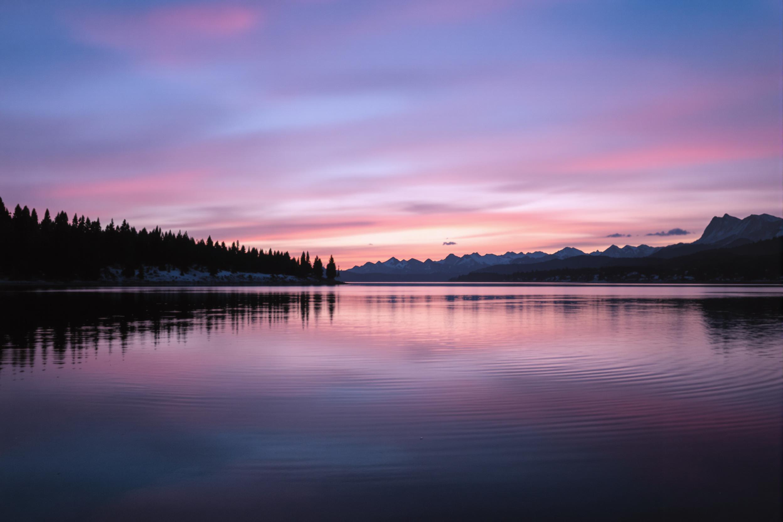 Tranquil Mountain Lake at Twilight