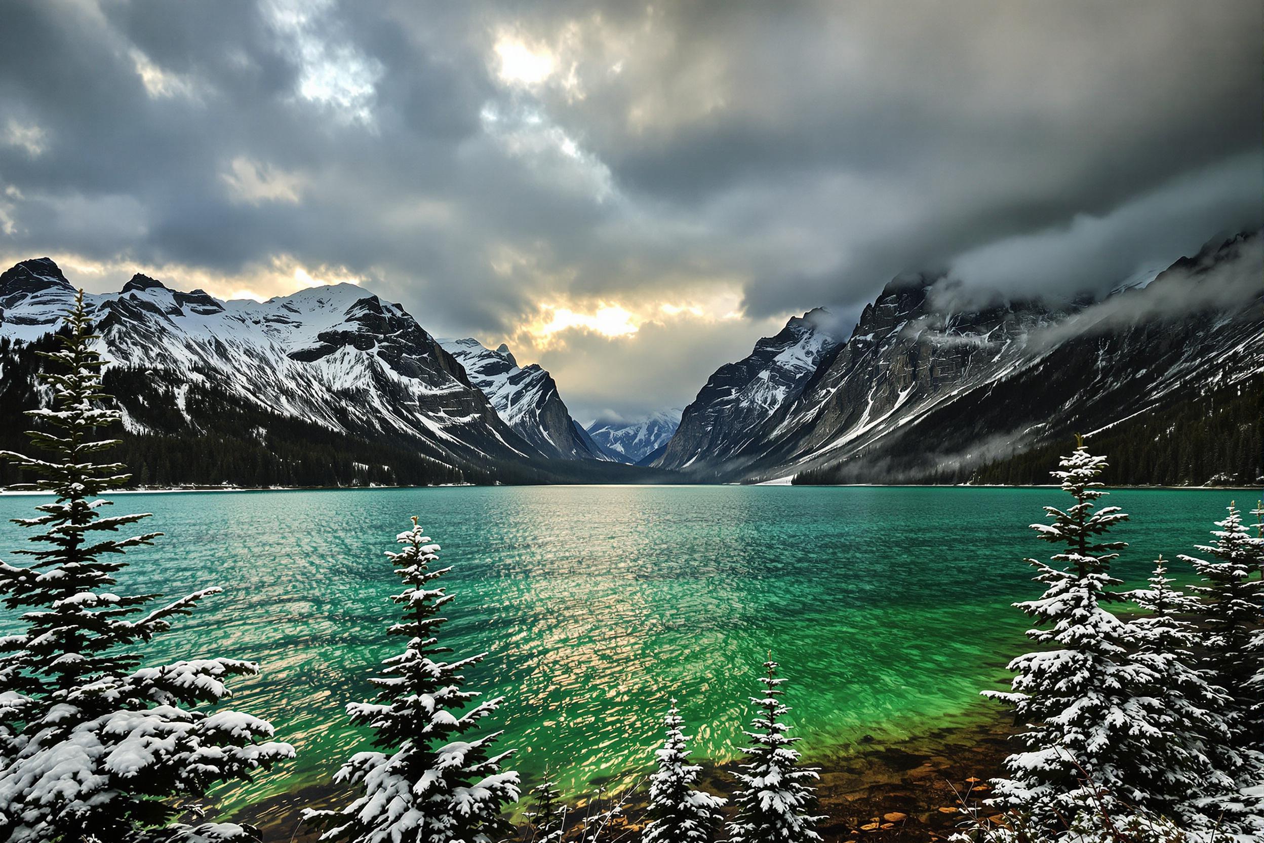 Majestic Alpine Symphony Amidst Storm