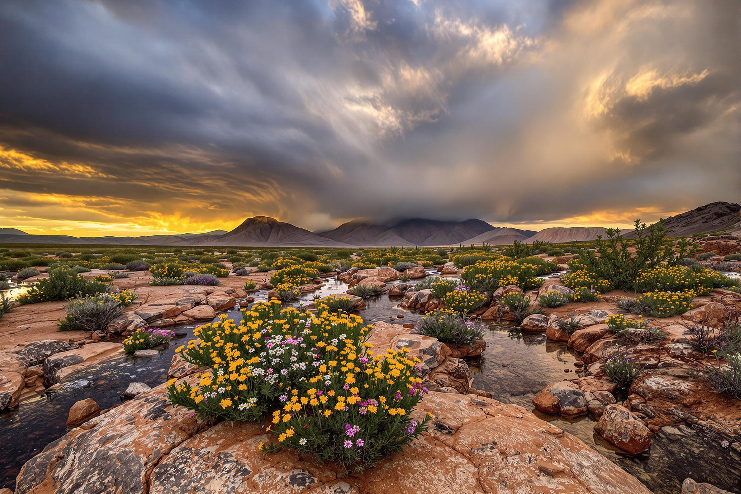 High-altitude Plateau Under Stormy Skies