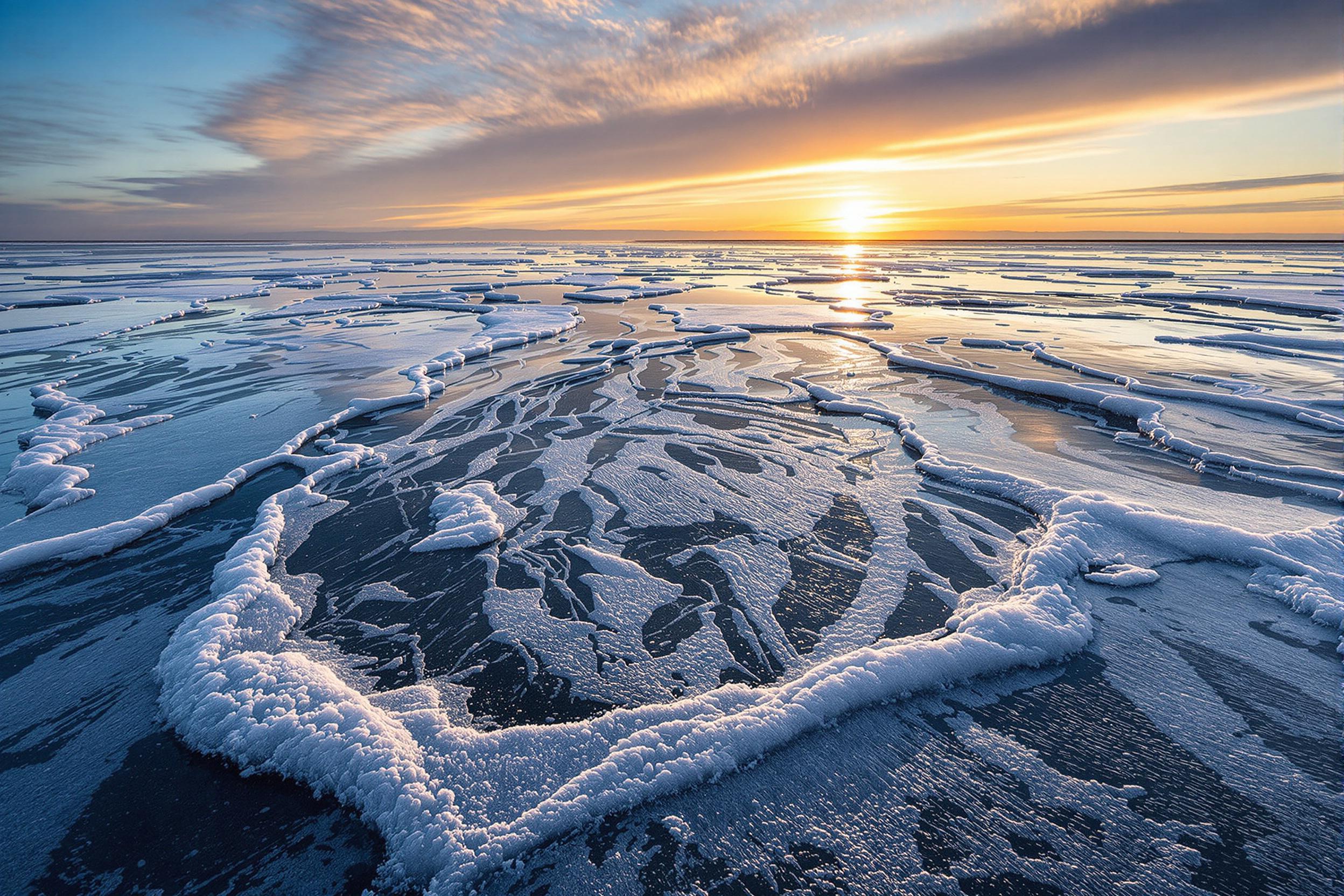 Mesmerizing Frozen Dawn Tidal Ecology