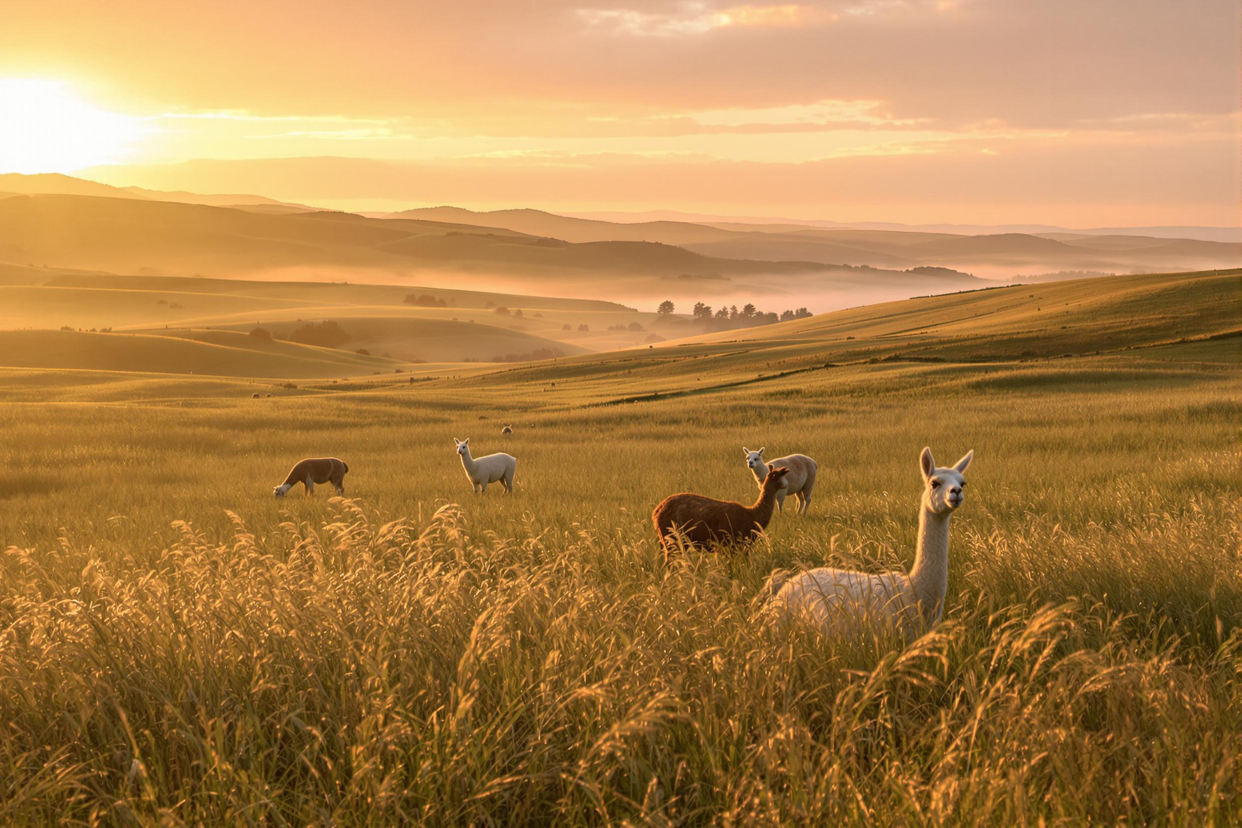 Tranquil Sunrise at Llama Farm