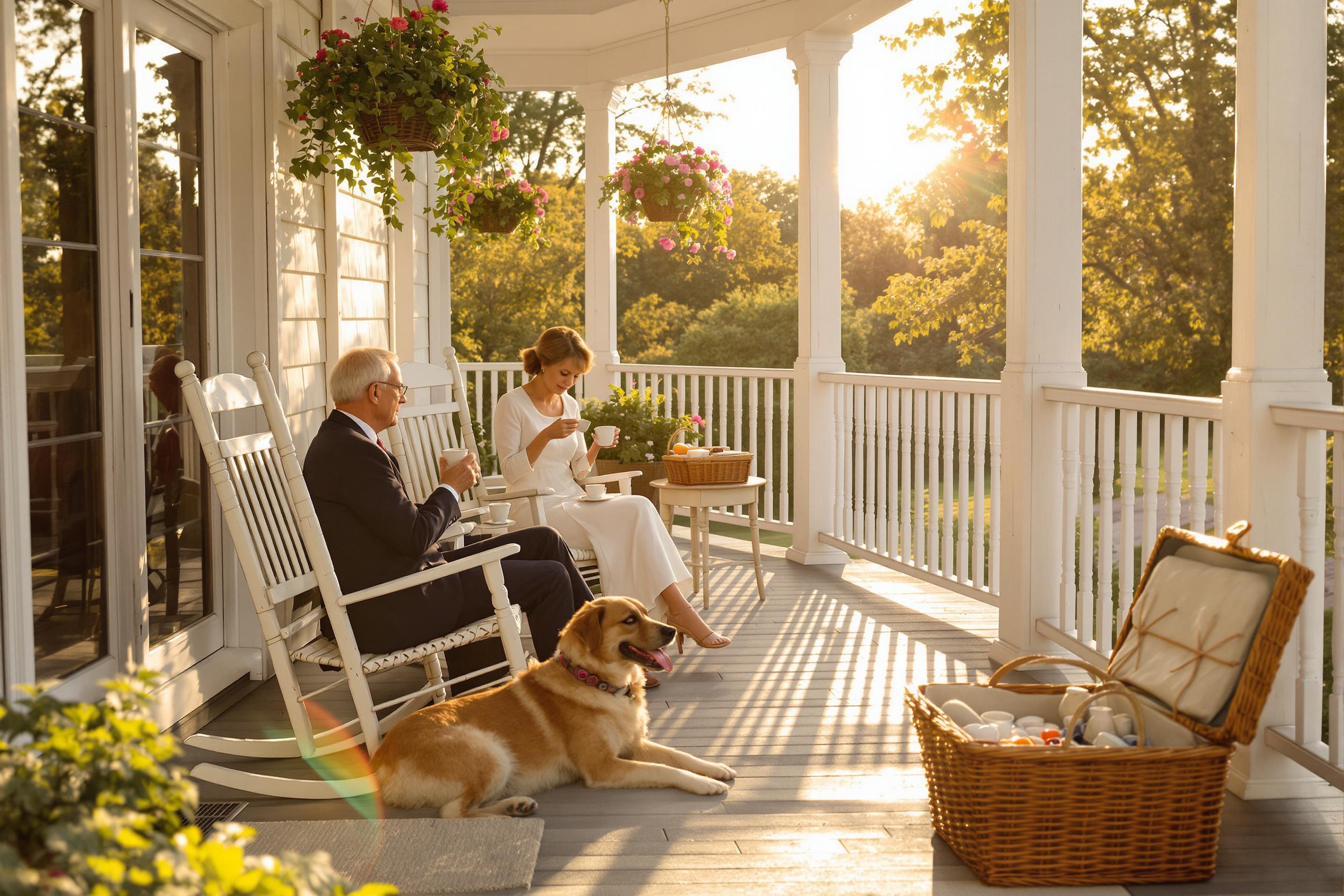 Edwardian Farmhouse Veranda Family Tea Time