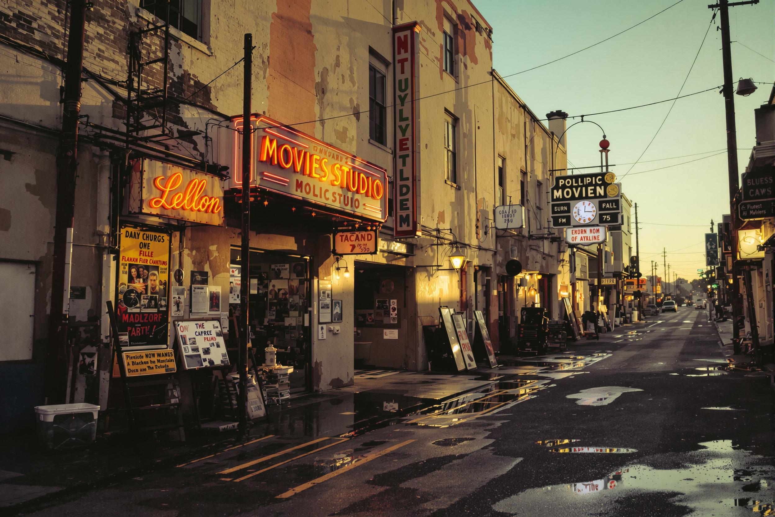 1950s Movie Studio Alley Before Dawn