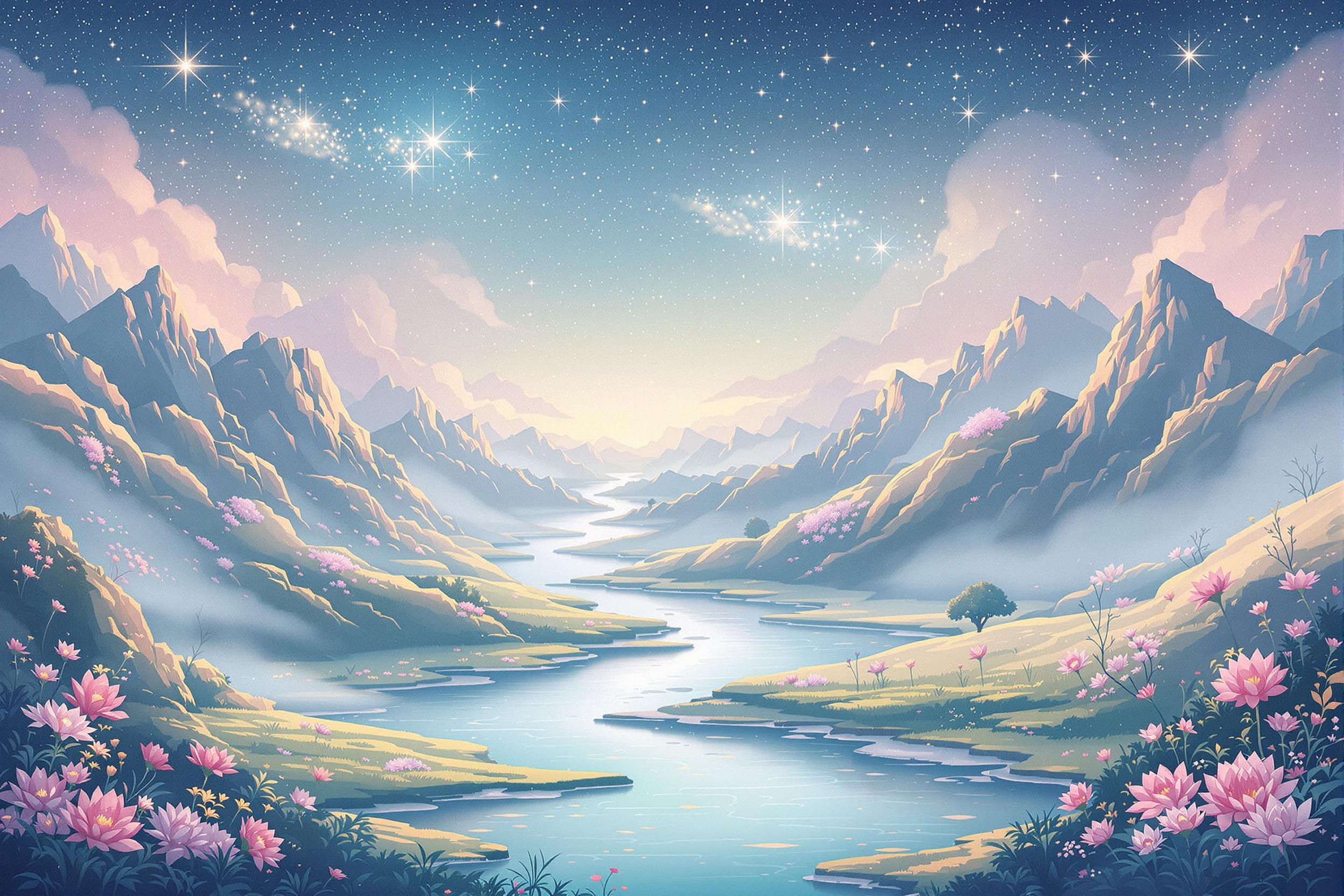 Mystical Starlit Valley