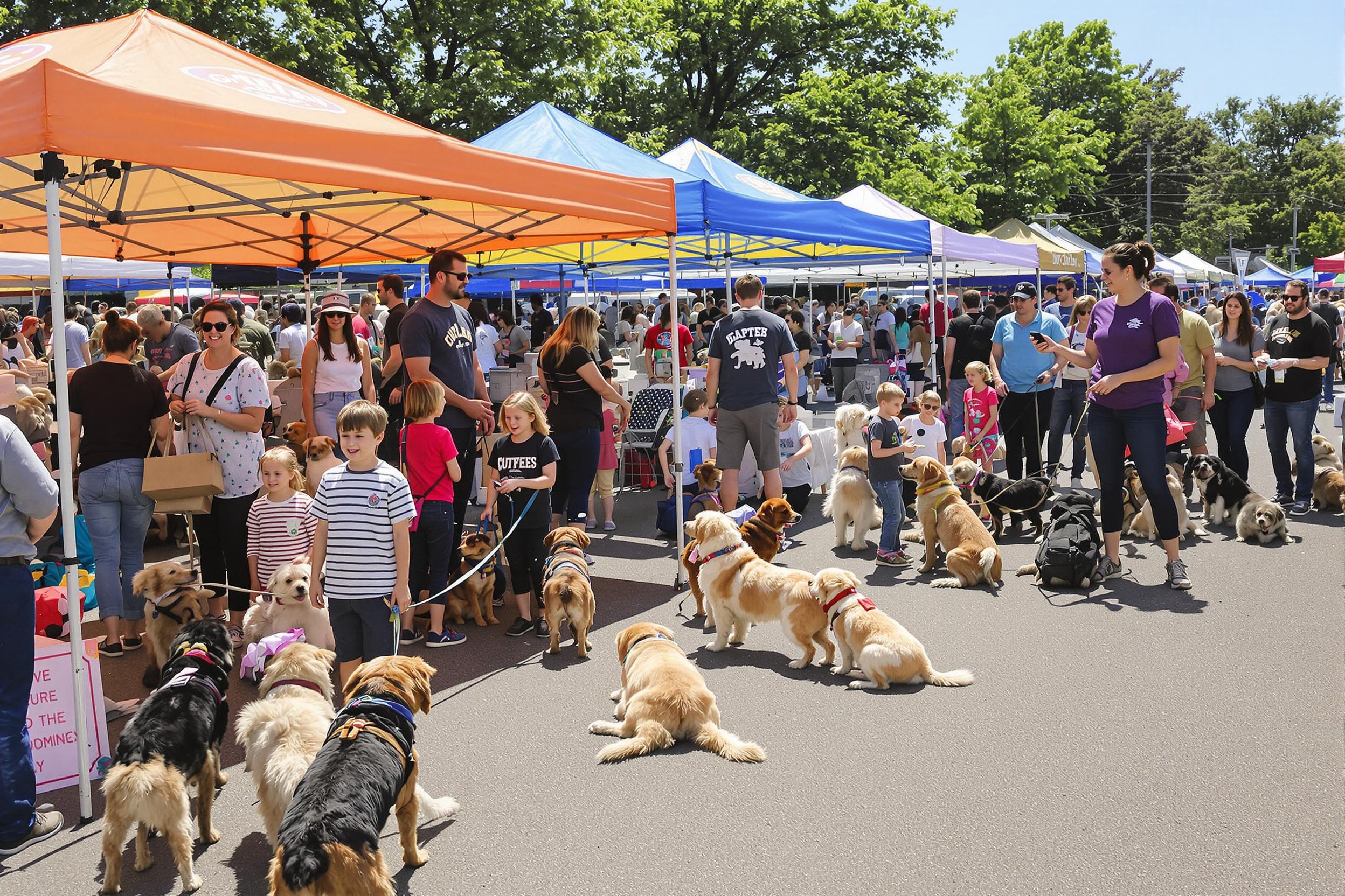 Charming Pet Adoption Event in a Sunny Park