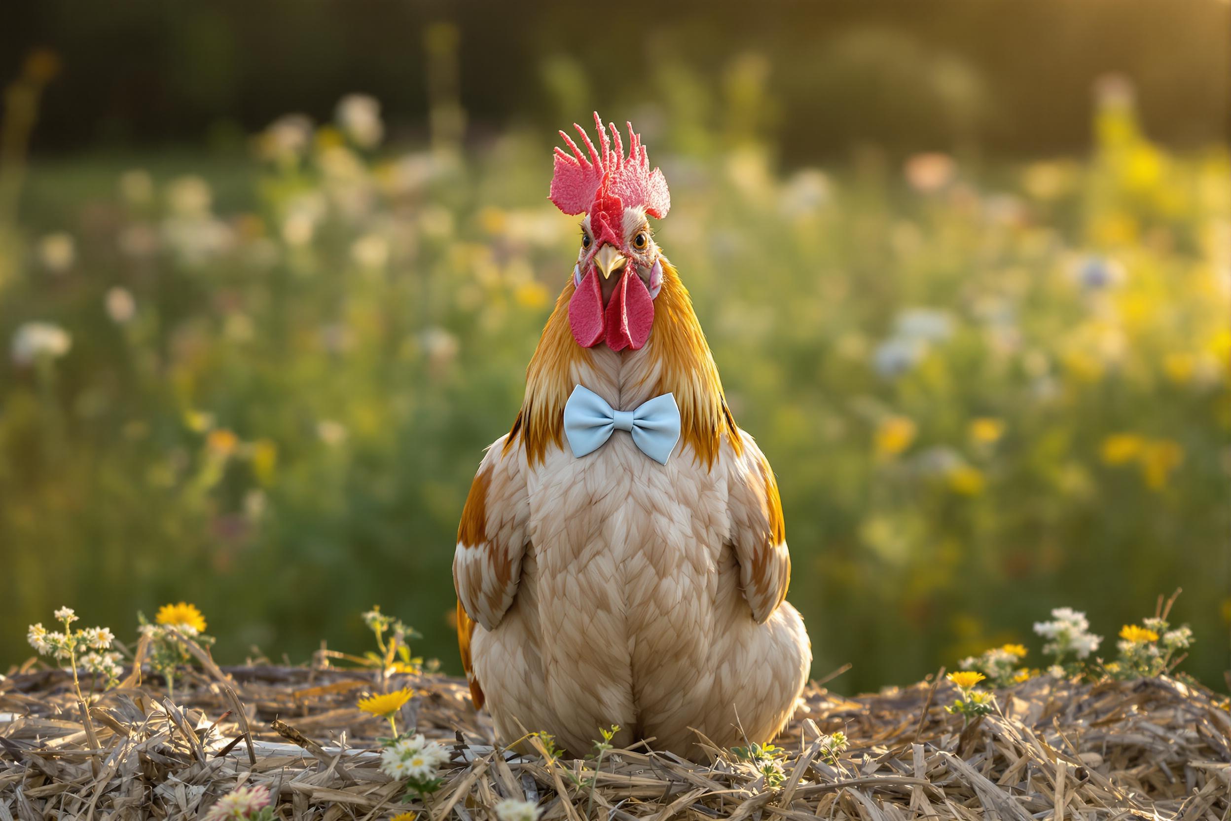 Regal Polish Rooster on Vintage Hay Bale