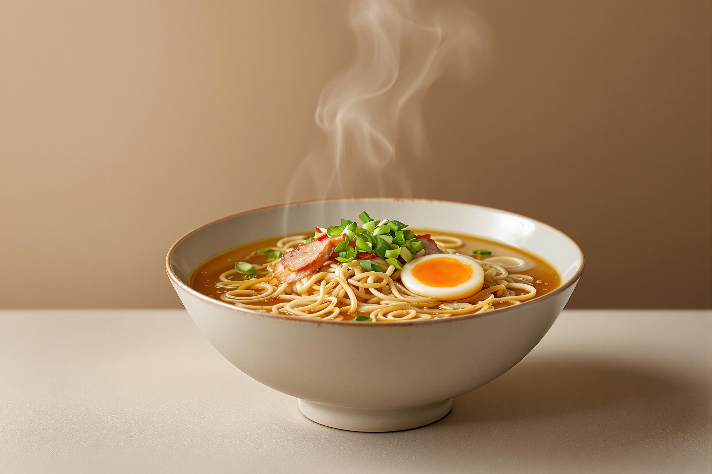 Intricate Macro of Luxuriously Styled Ramen Bowl