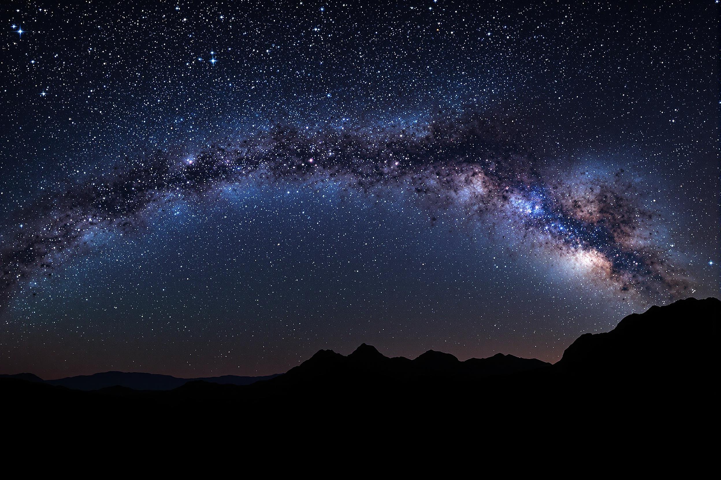 Milky Way Galaxy Over Mountain Range