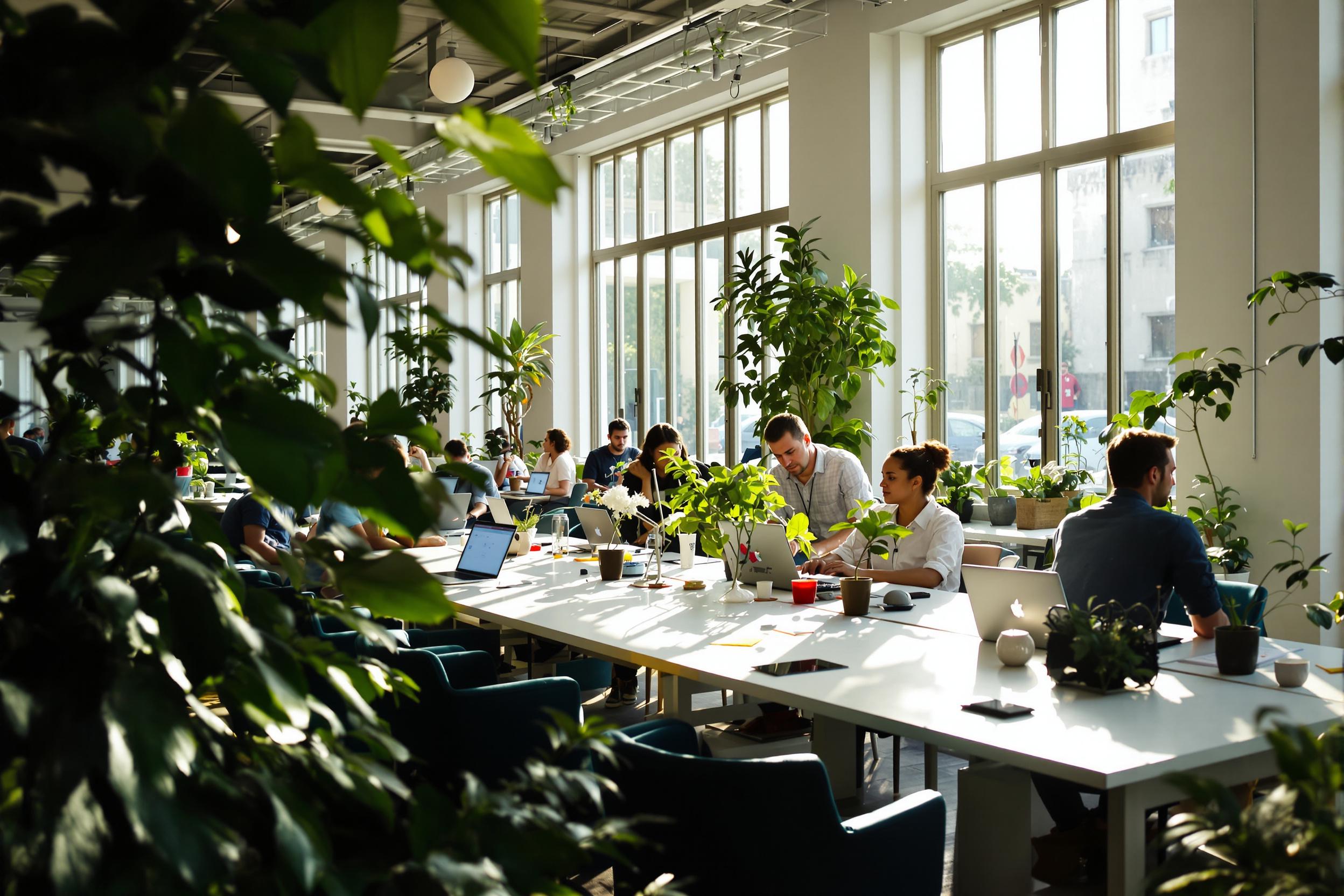 Collaborative Energy in a Modern Tech Startup Office