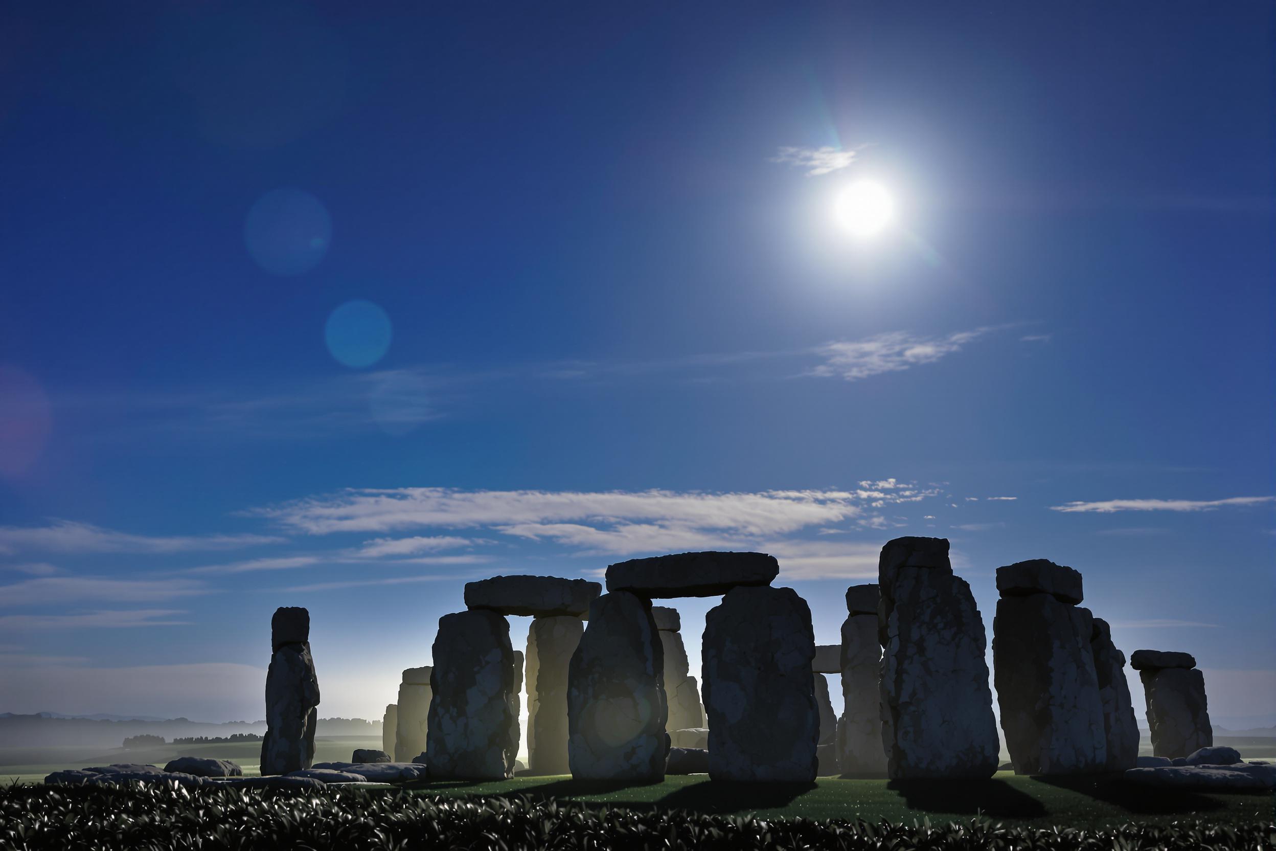 Moonlit Stonehenge under Clear Sky