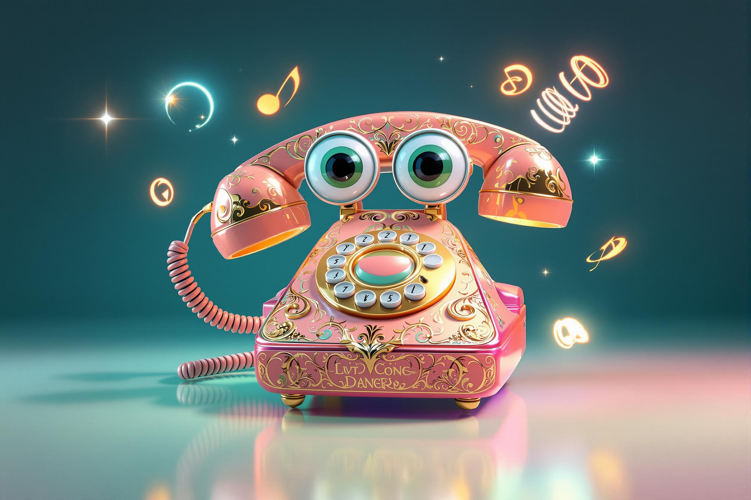 Anthropomorphic Retro Phone in Dynamic Dance